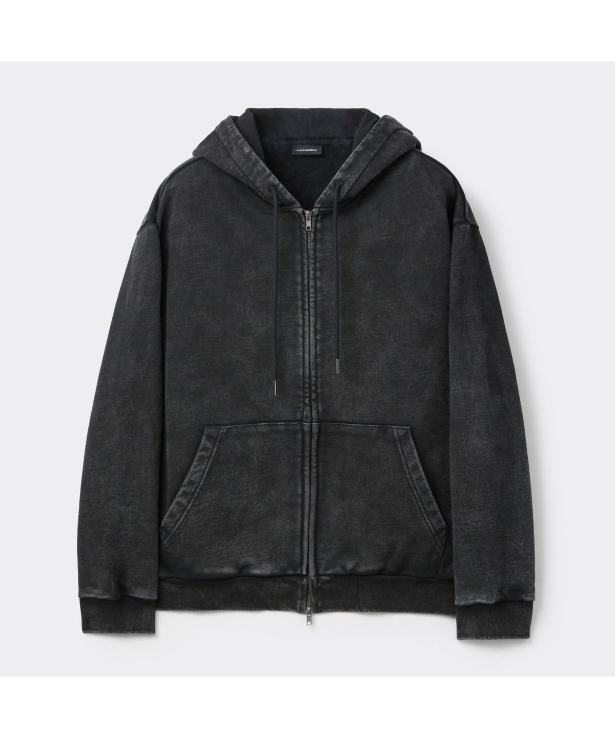 커스텀멜로우(CUSTOMELLOW) Black Dyed Zip Hoodie CWTAW25723BKX