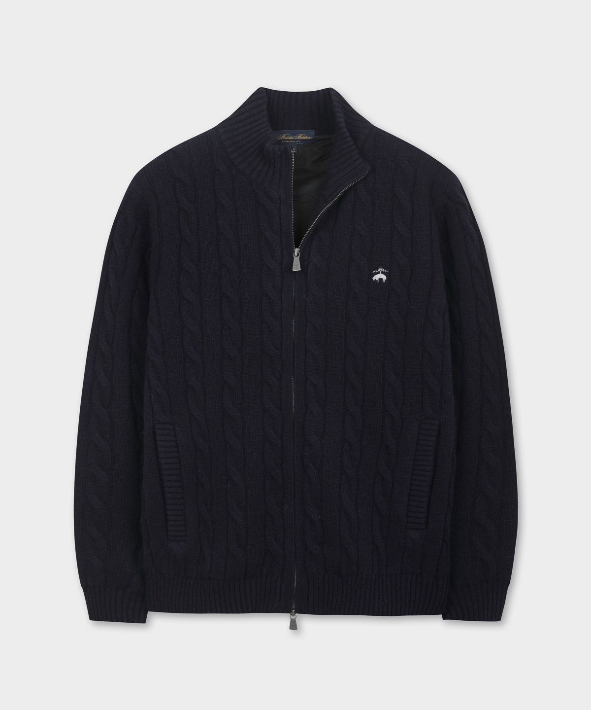 브룩스 브라더스(BROOKS BROTHERS) 케이블 집업 스웨터 (다크네이비) (BBWCMBF406)