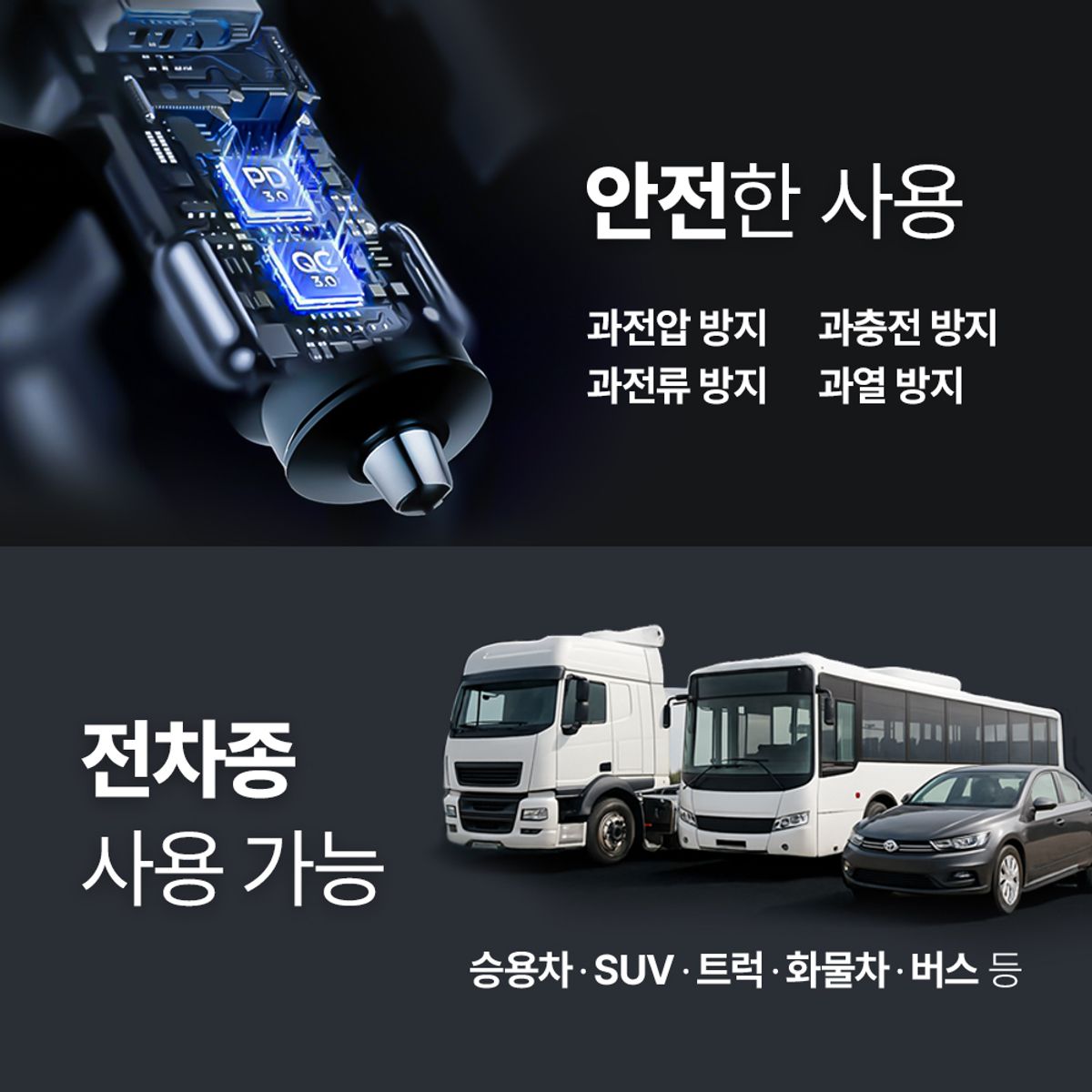 코시(COSY) 차량용품 > 충전기  CGR4152AT new  제퍼 63W 초고속 차량용 충전기(PD+QC3.0, 2포트) CGR4152AT