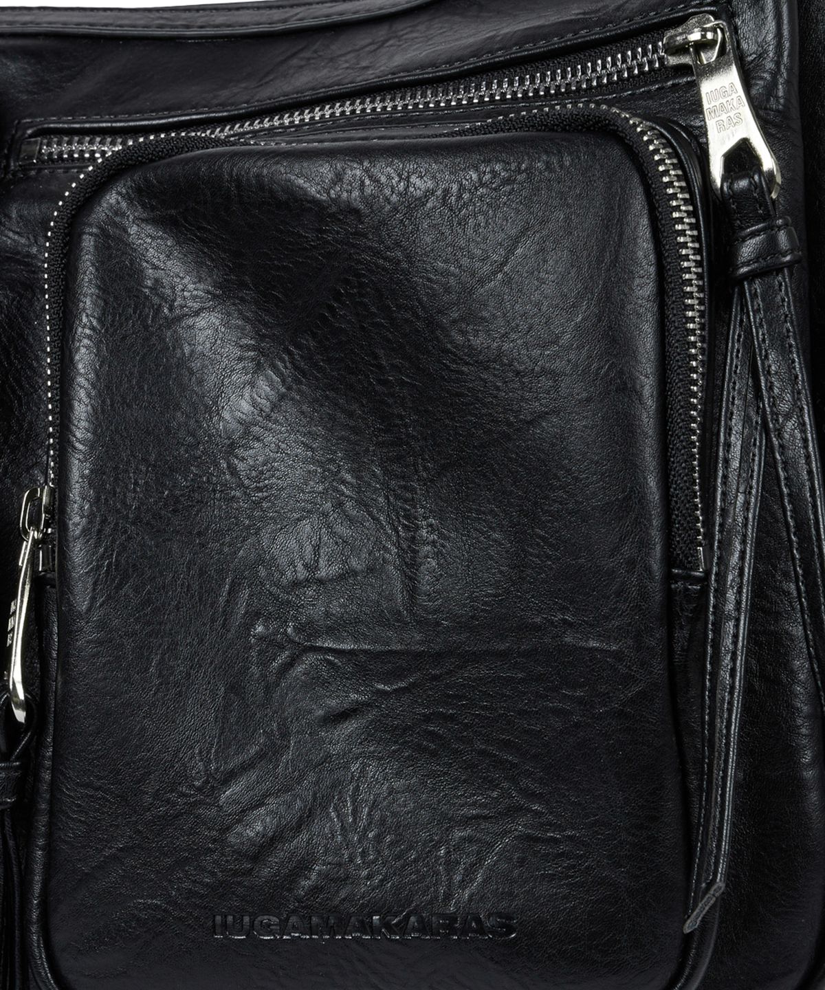 이우가마카라스(IUGAMAKARAS) Multi Pocket Leather Bag (Black)