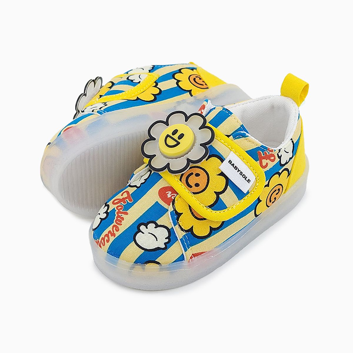 베이비솔(BABYSOLE) 팝콘데이지 LED 운동화