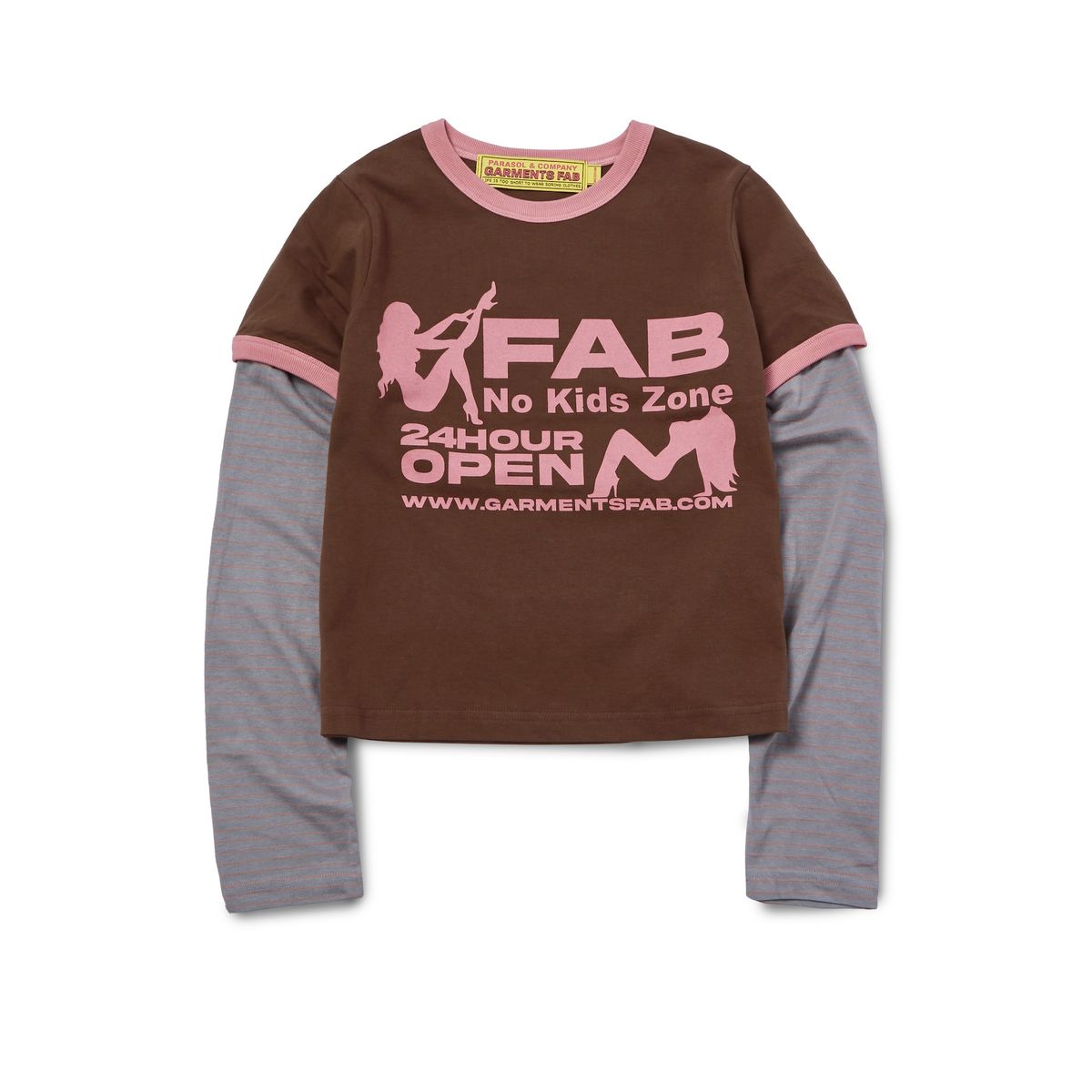 가먼츠팹(GARMENTS FAB) Adult Ringer Stripe Longsleeves (BROWN)