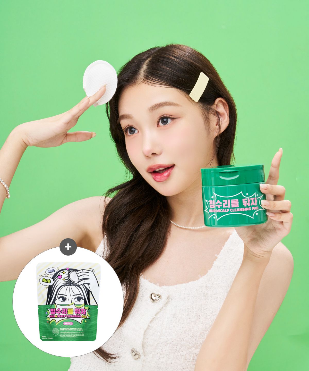 동국제약(DONGKOOK PHARM) [2PACK] 정수리를 닦자 패드 30매+리필 30매 / 노세범헤어패드