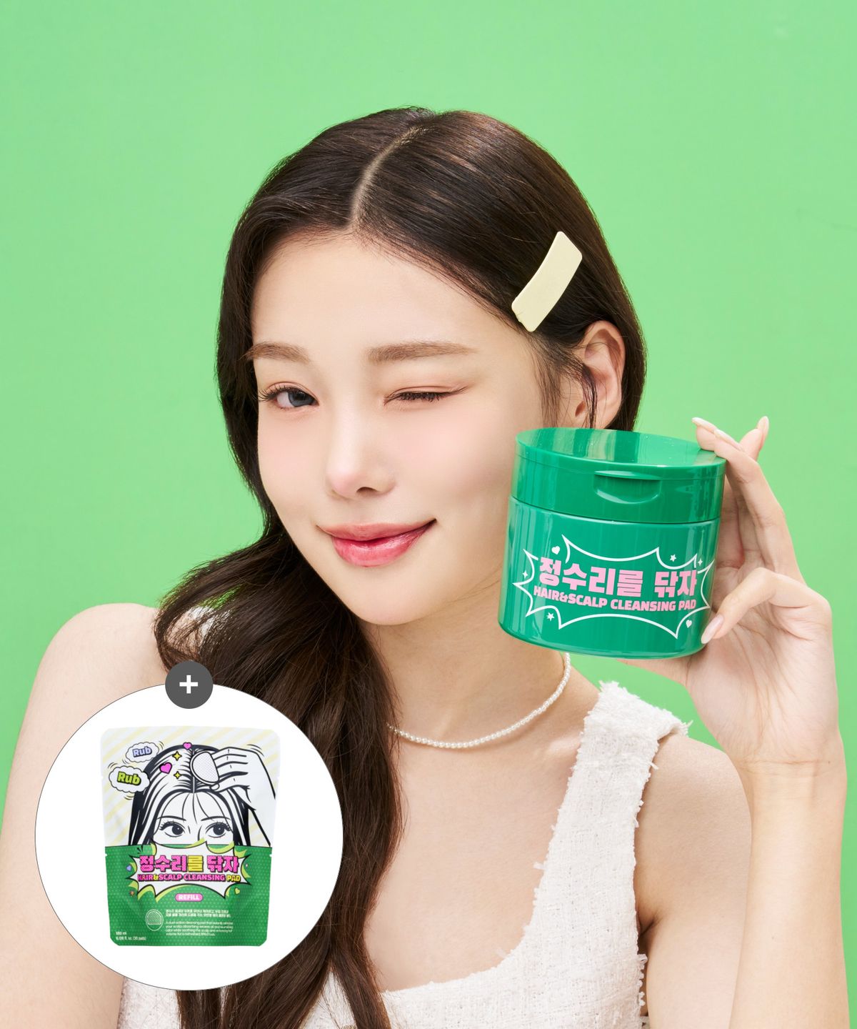 동국제약(DONGKOOK PHARM) [2PACK] 정수리를 닦자 패드 30매+리필 30매 / 노세범헤어패드