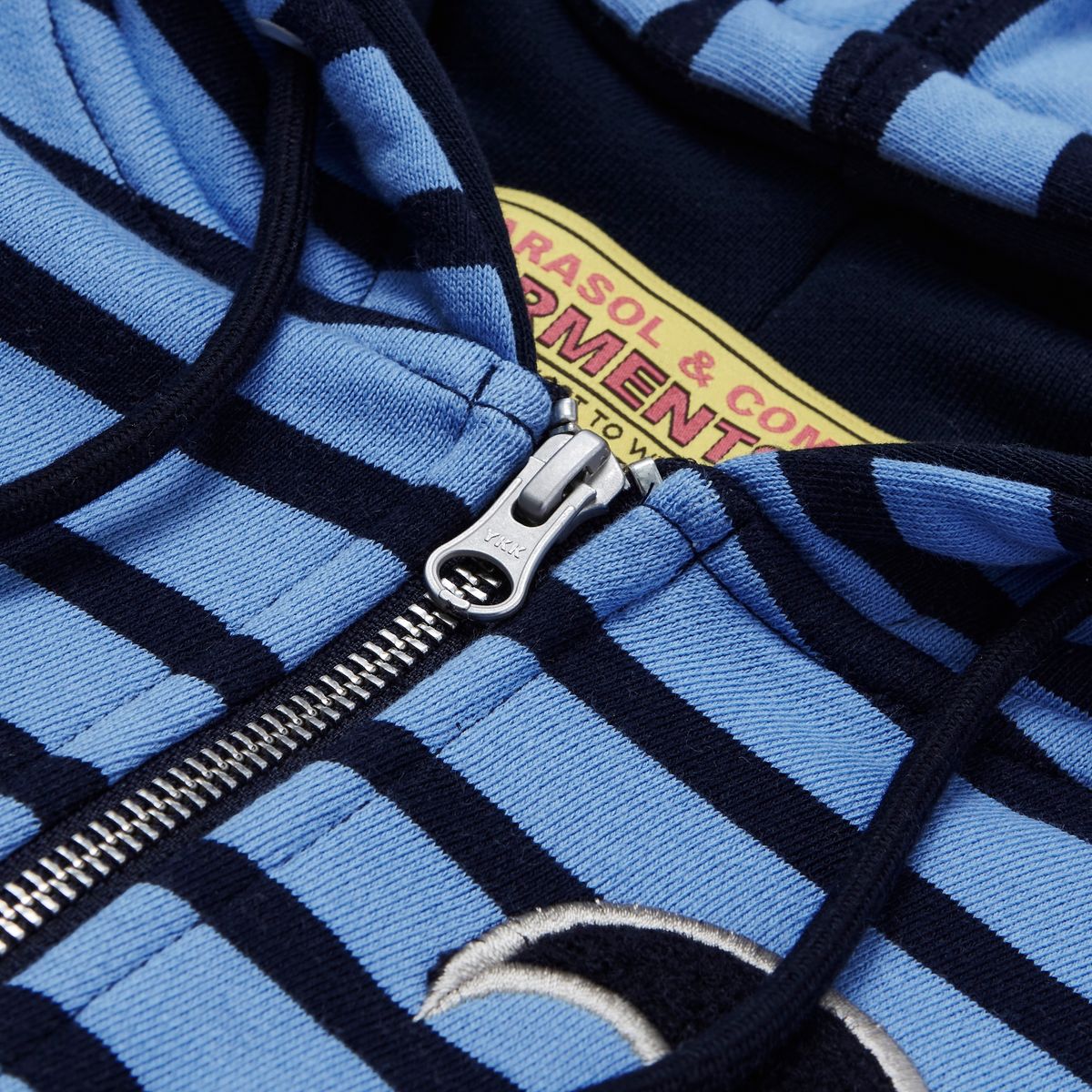 가먼츠팹(GARMENTS FAB) Big Patch Stripe Hoodie Zip Up (BLUE)