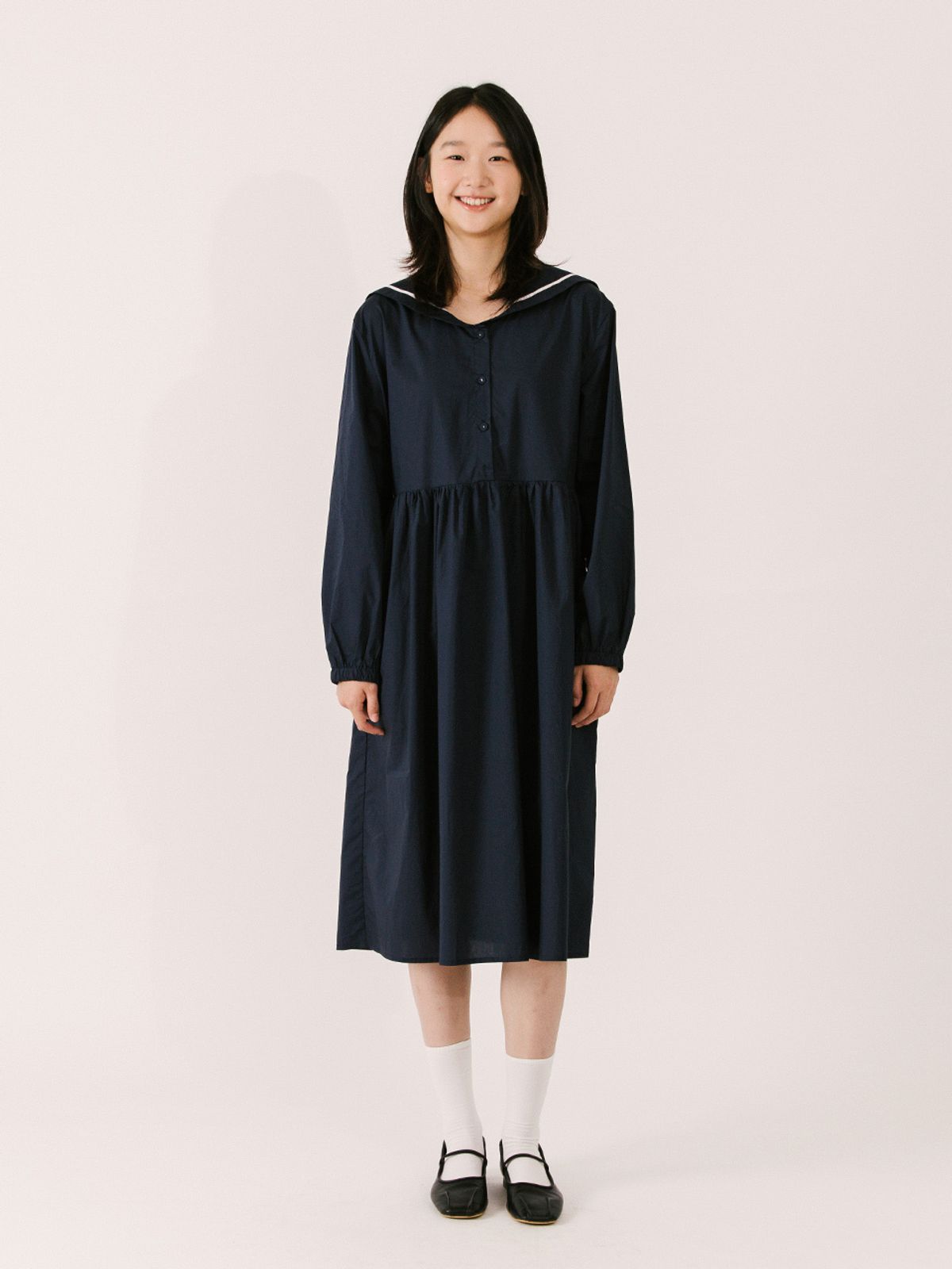 빈센트네이비(VINCENT NAVY) 포지타노 세일러 원피스_네이비