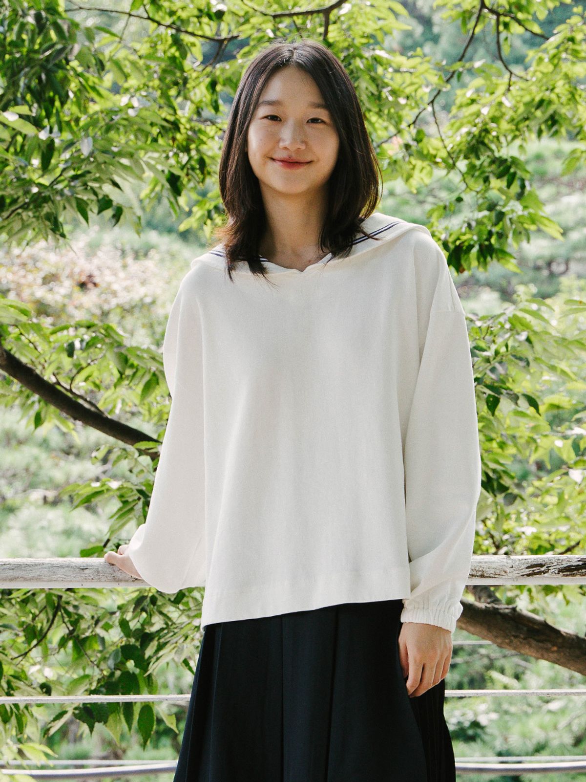 빈센트네이비(VINCENT NAVY) 별빛 세일러 풀오버_화이트
