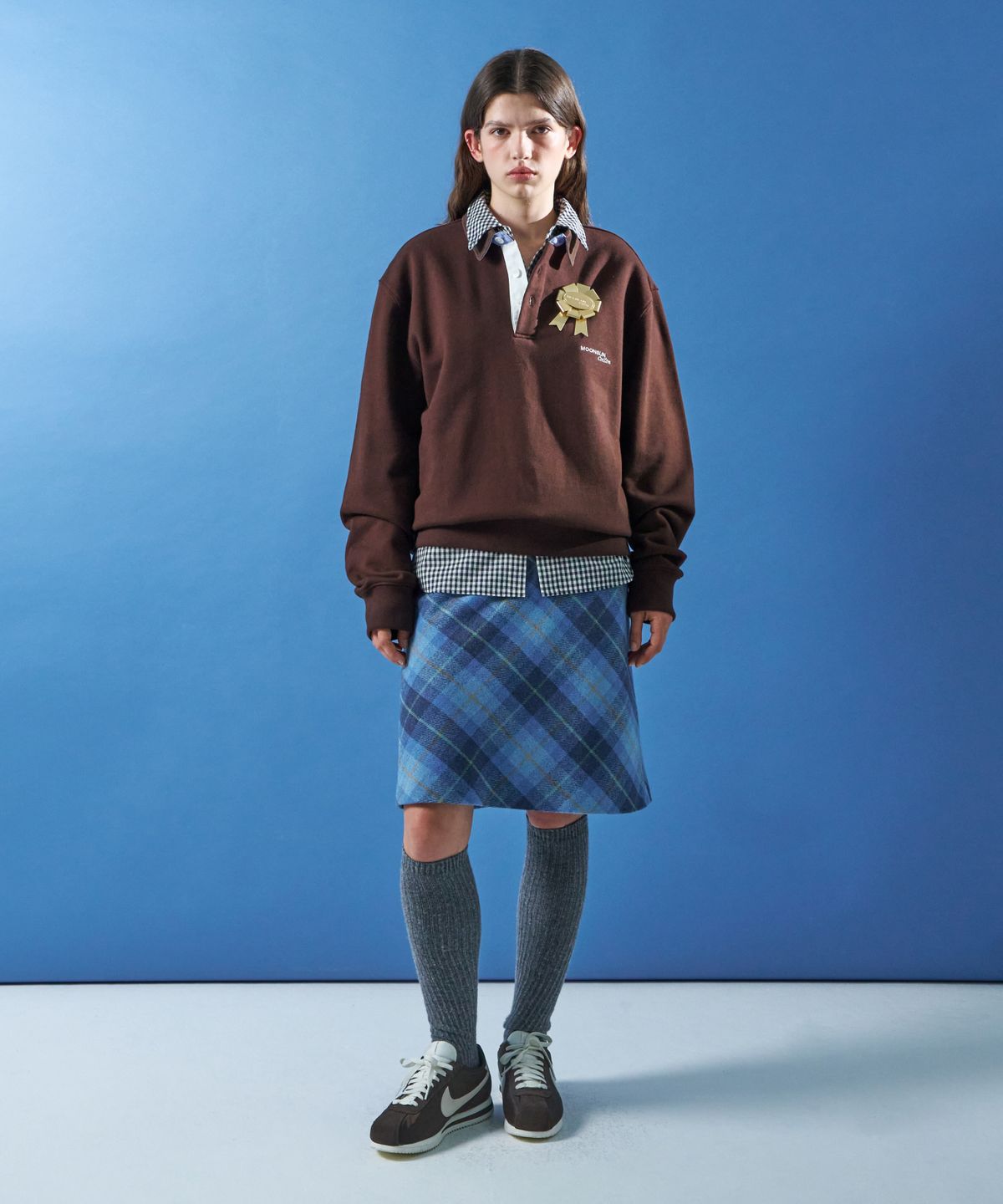 문선 아카이브(MOONSUN ARCHIVE) M.C School Check Skirt / Blue