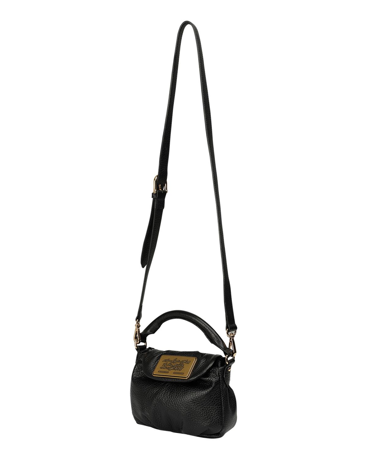 더뮤지엄비지터(THEMUSEUMVISITOR) METAL LOGO LEATHER MINIBAG (BLACK)
