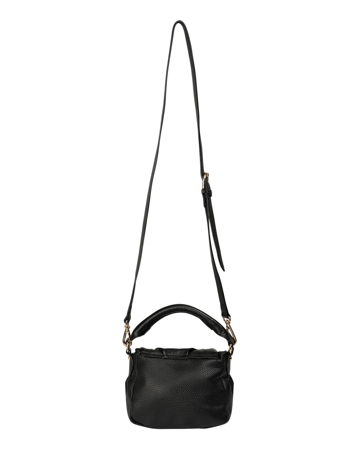 더뮤지엄비지터(THEMUSEUMVISITOR) METAL LOGO LEATHER MINIBAG (BLACK)