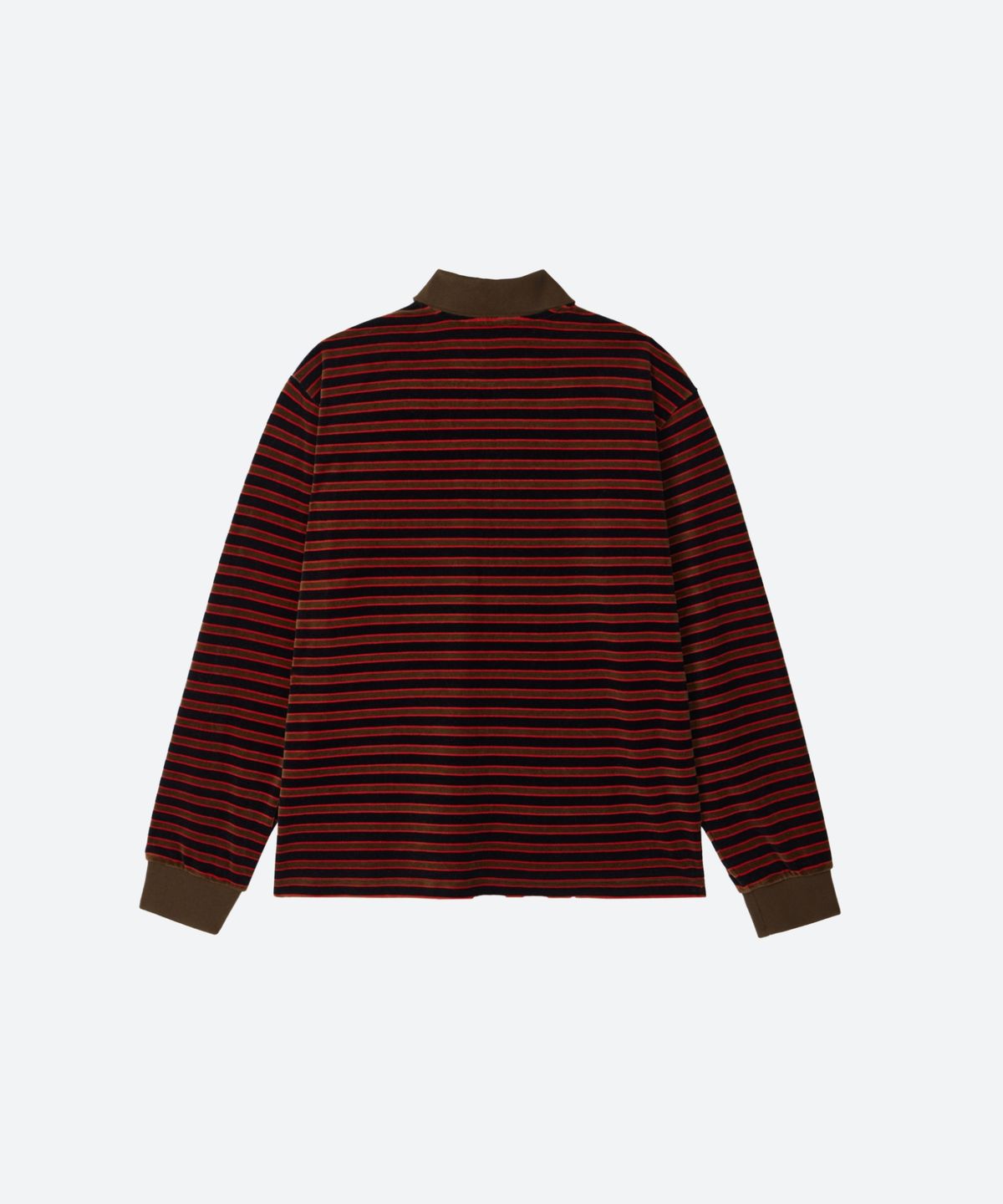 문선 아카이브(MOONSUN ARCHIVE) M.C UNISEX, Velvet Stripe PK Shirt / Brown