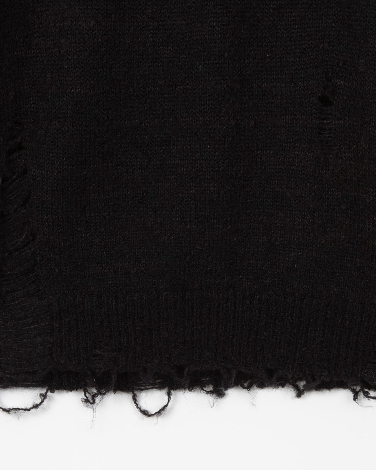 디앤드퀘스천(THEENDQUESTION) Damage knit top / BLACK