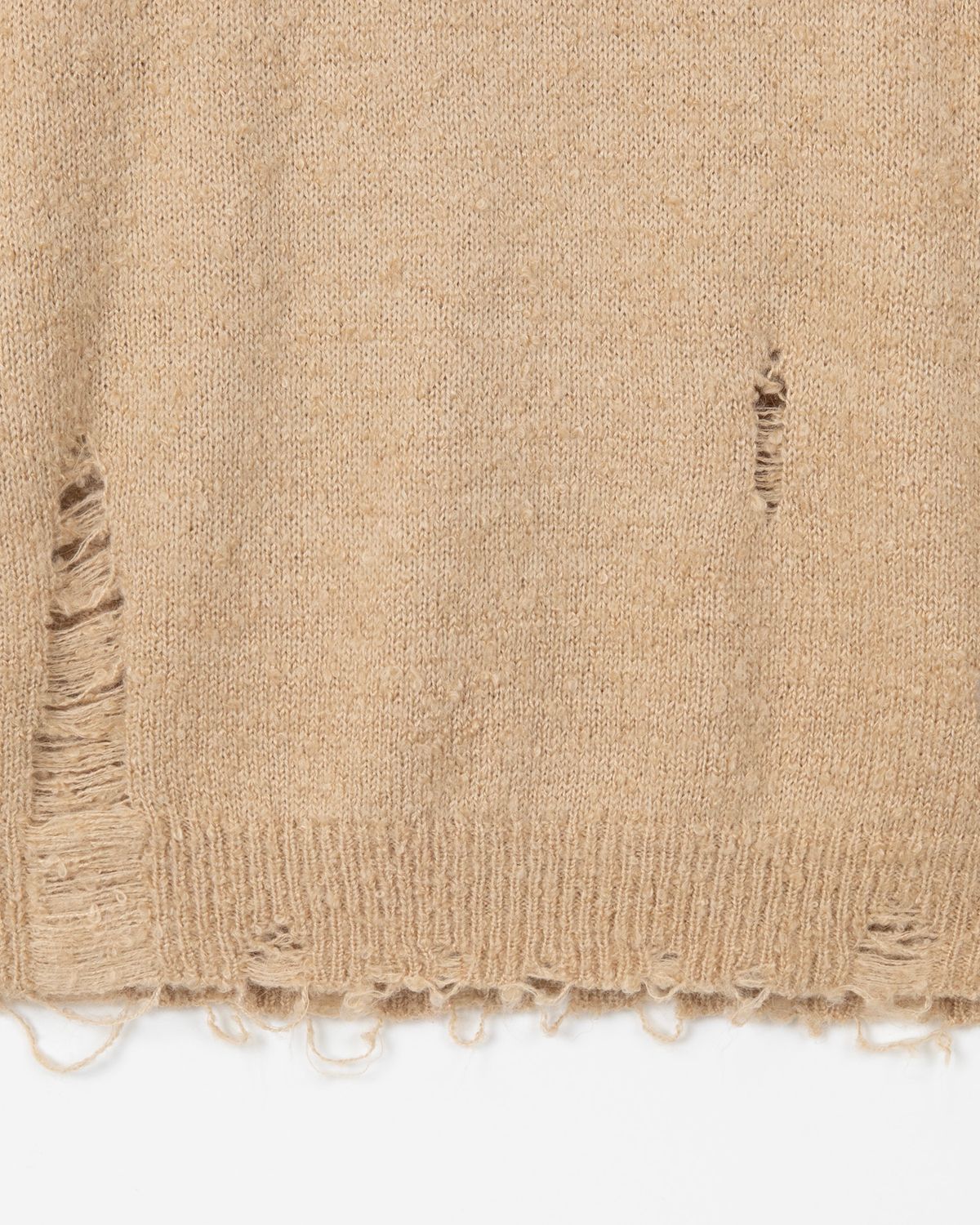 디앤드퀘스천(THEENDQUESTION) Damage knit top / BEIGE