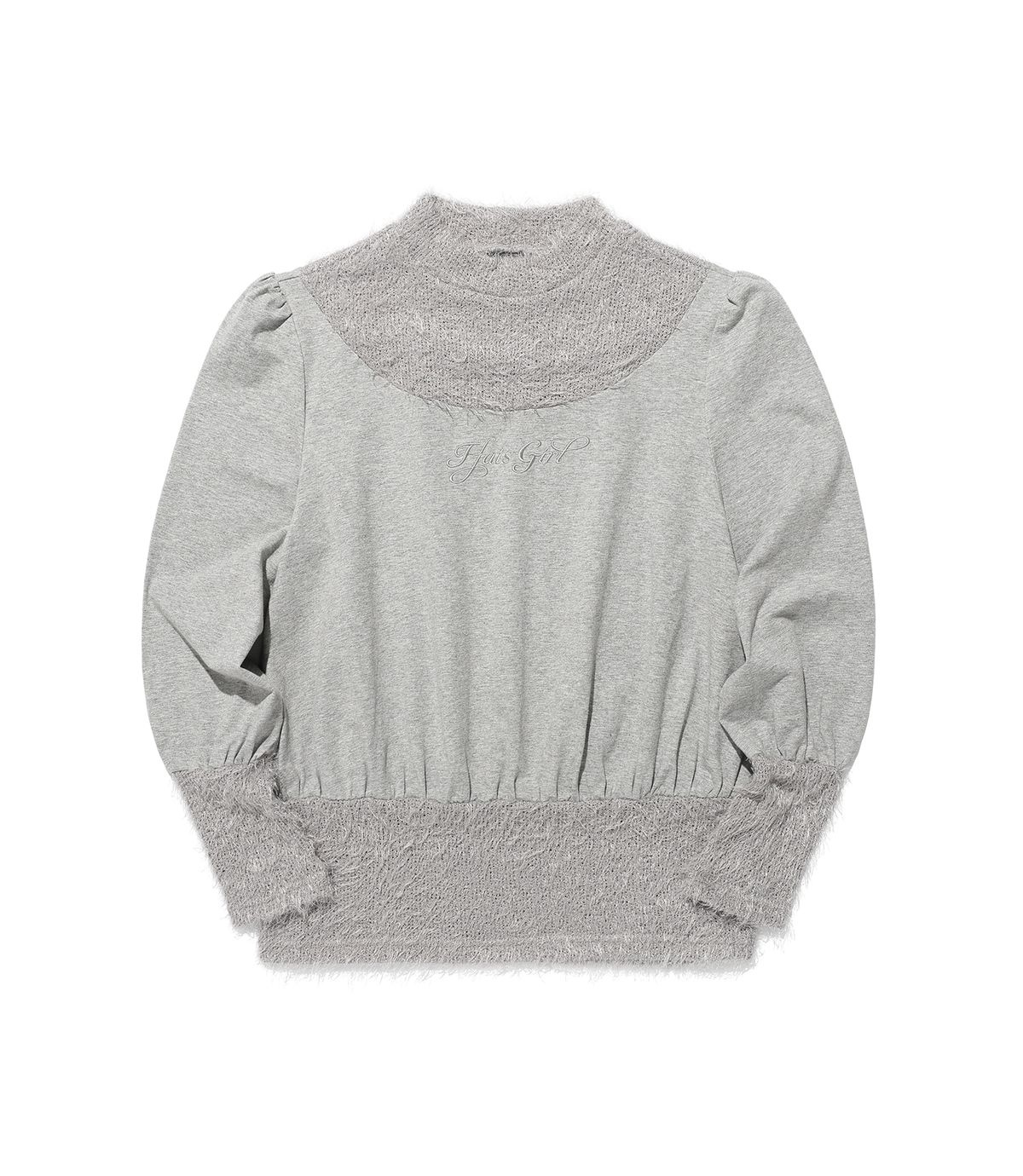 나이스고스트클럽(NICEGHOSTCLUB) FFATS GIRL MOCKNECK L/S TEE_GREY(NG2FFFT560A)