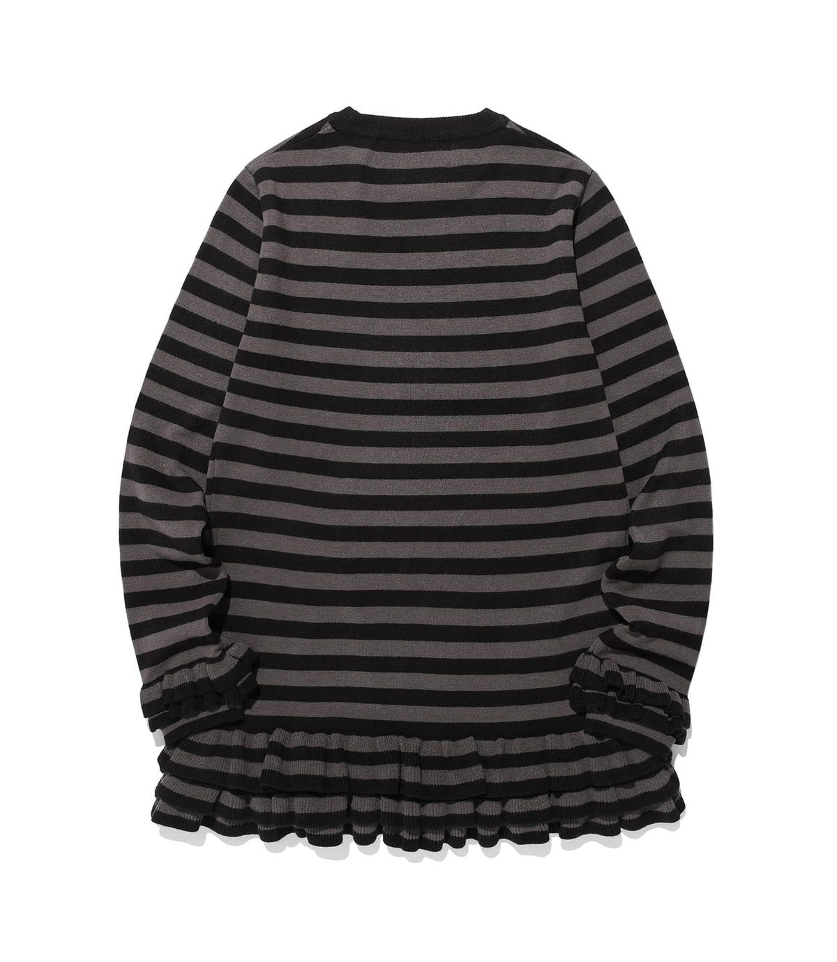 나이스고스트클럽(NICEGHOSTCLUB) FFATS STRIPE FRILL KNIT_BLACK(NG2FFUK685A)
