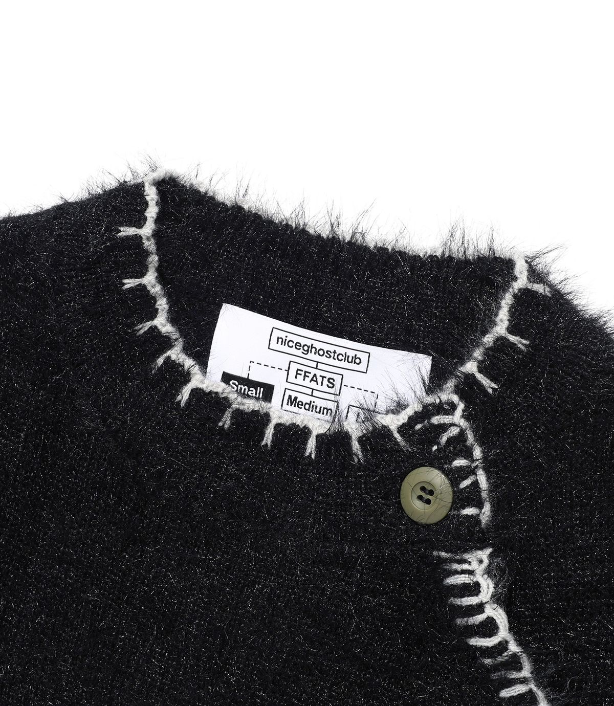 나이스고스트클럽(NICEGHOSTCLUB) FFATS BUTTON CARDIGAN_BLACK(NG2FFFK683A)