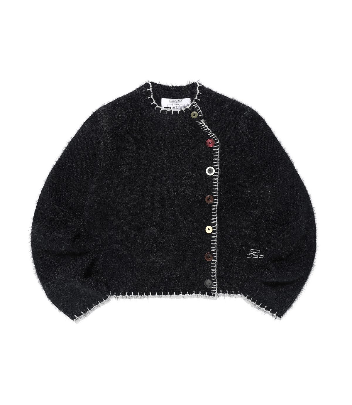 나이스고스트클럽(NICEGHOSTCLUB) FFATS BUTTON CARDIGAN_BLACK(NG2FFFK683A)