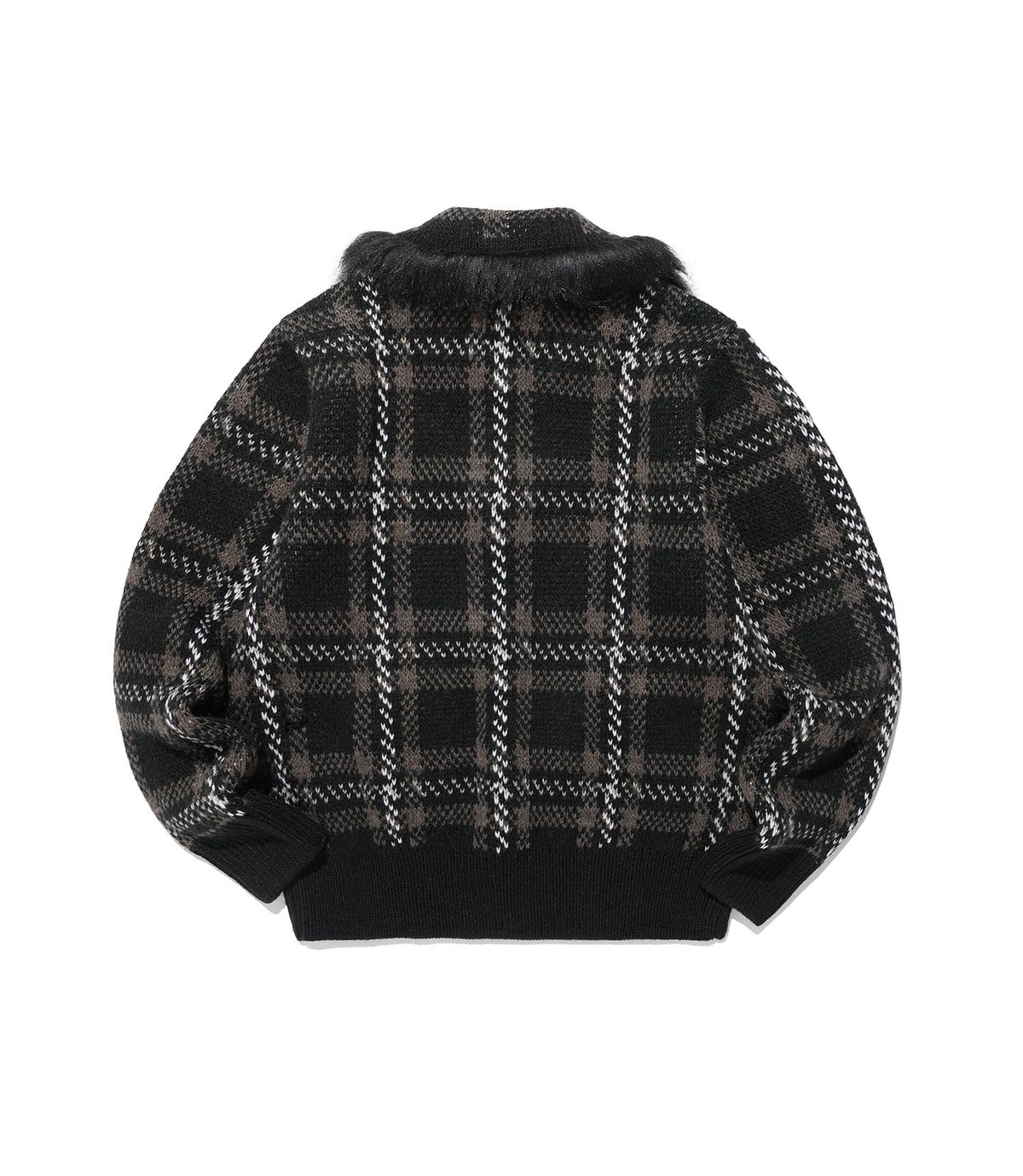 나이스고스트클럽(NICEGHOSTCLUB) FFATS CHECK FUR CARDIGAN_BLACK(NG2FFUK684A)