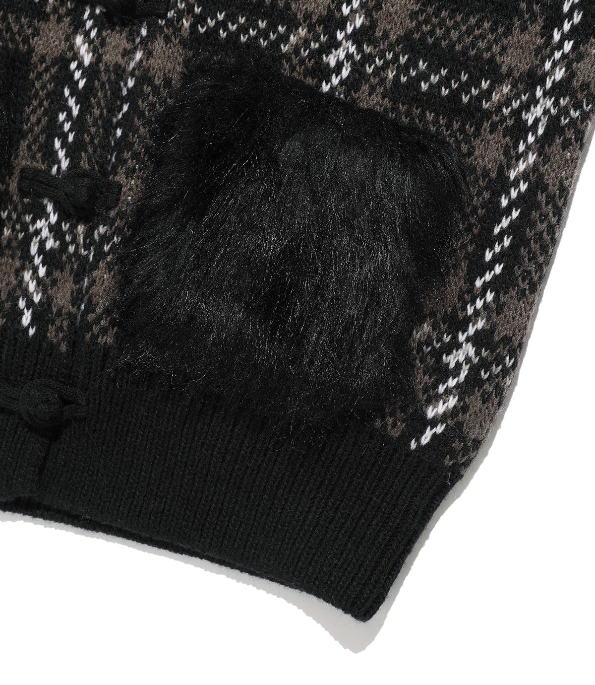 나이스고스트클럽(NICEGHOSTCLUB) FFATS CHECK FUR CARDIGAN_BLACK(NG2FFUK684A)