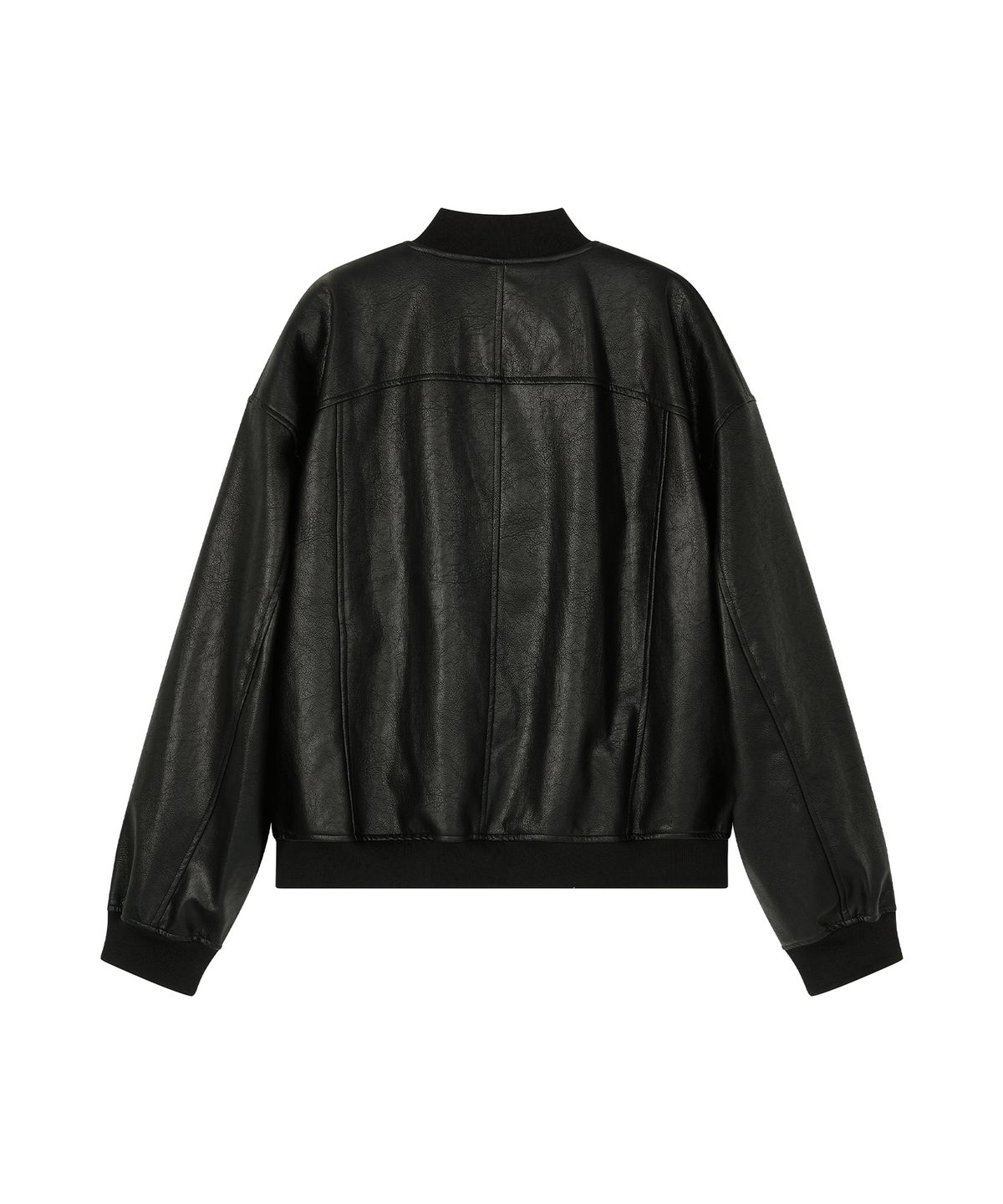 미드앤로우(MIDNLOW) 오버사이즈 가죽 블루종 (Black)