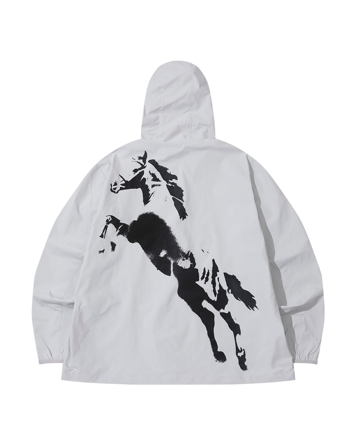 더뮤지엄비지터(THEMUSEUMVISITOR) HORSE PRINTED HOODIE JACKET (GREY)