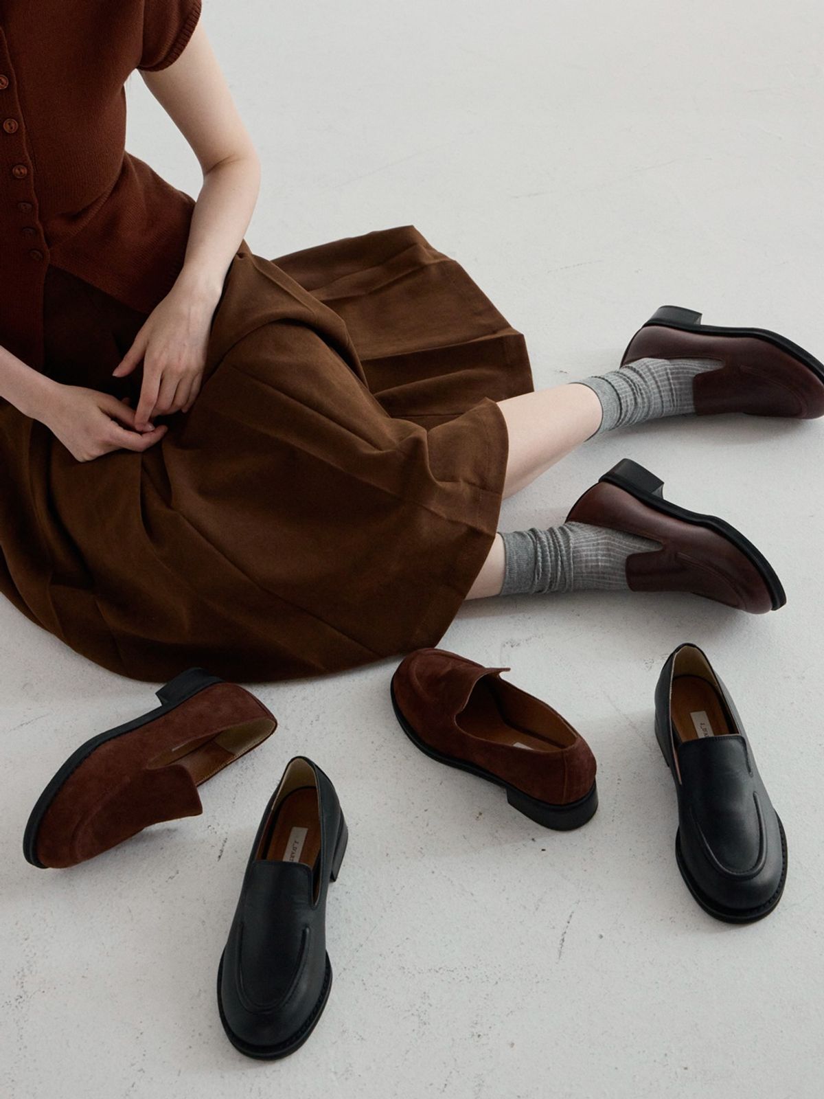 쥬다르(JEU DART) blanc round loafer  brown