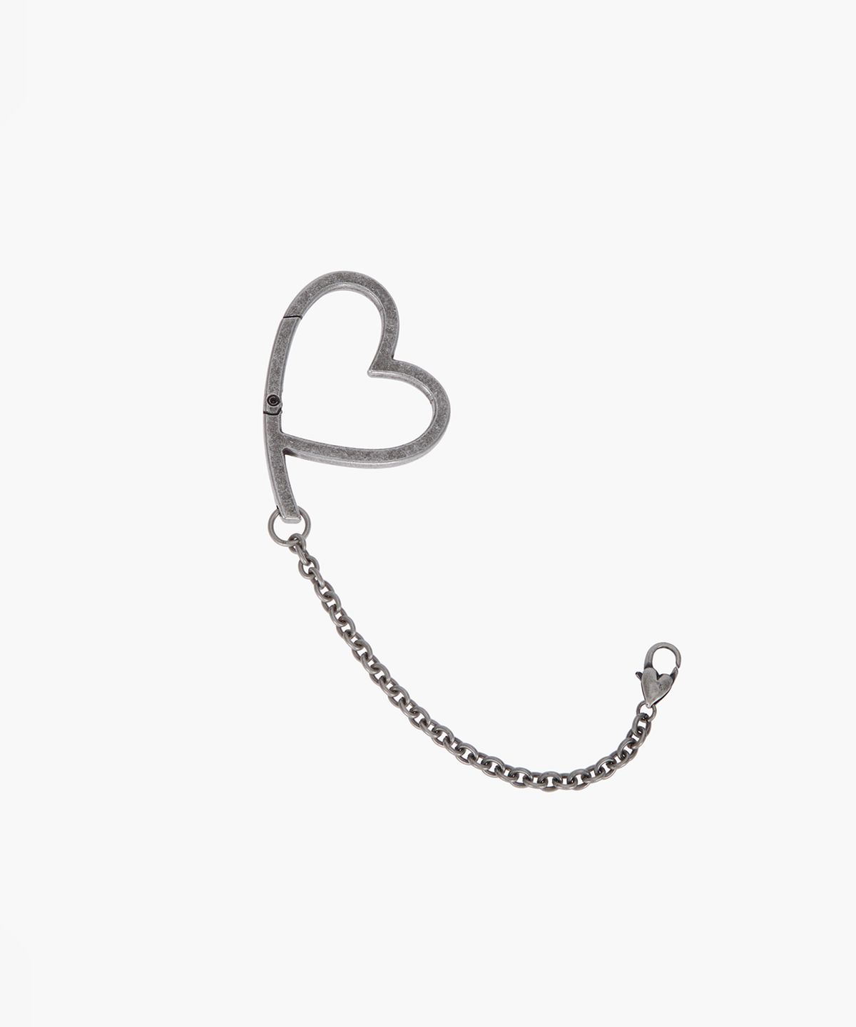 마지셔우드(MARGESHERWOOD) HEART CLIP KEYCHAIN_antiqued silver