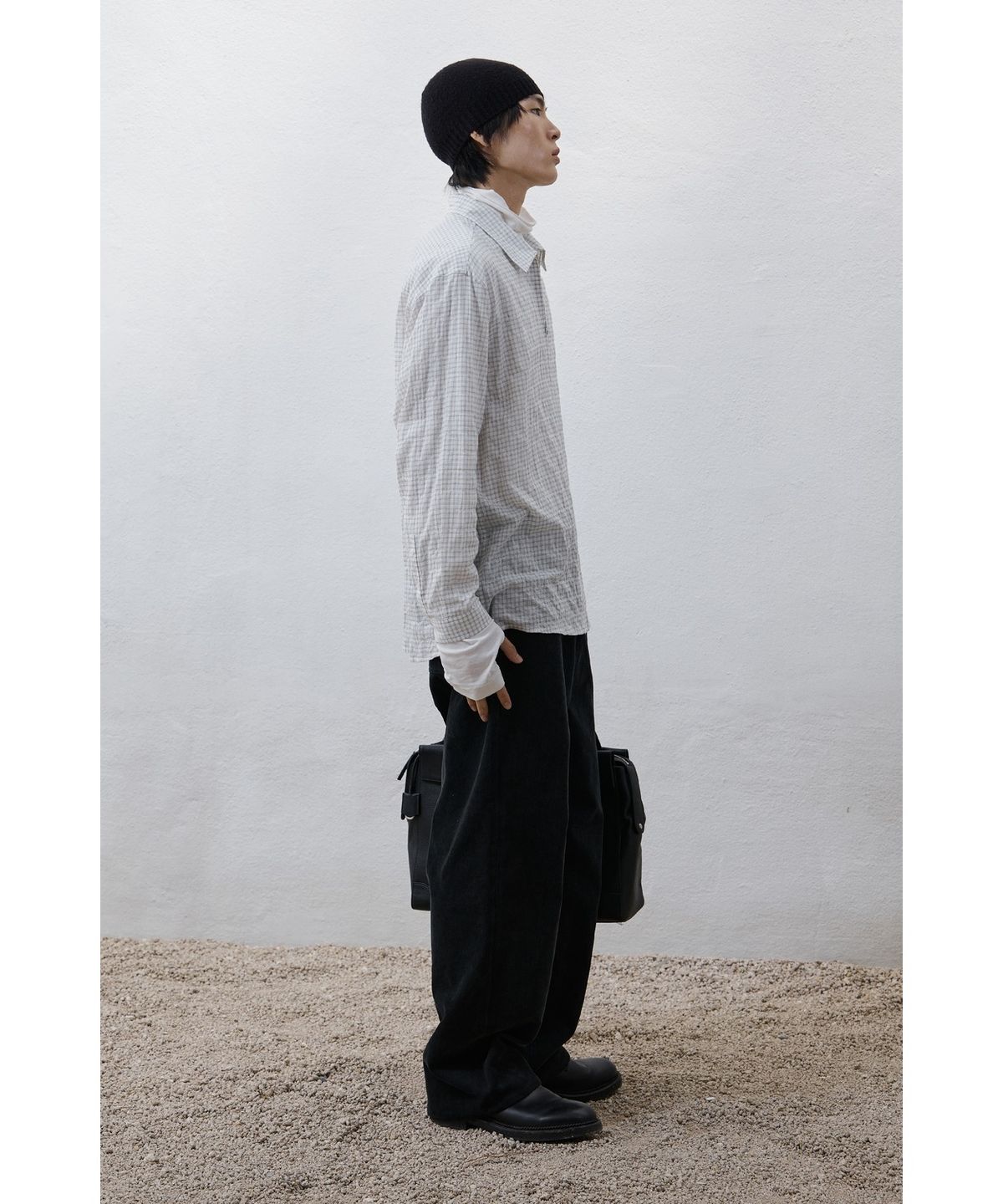 유스(YOUTH) Zipped Shirt - Ivory Check