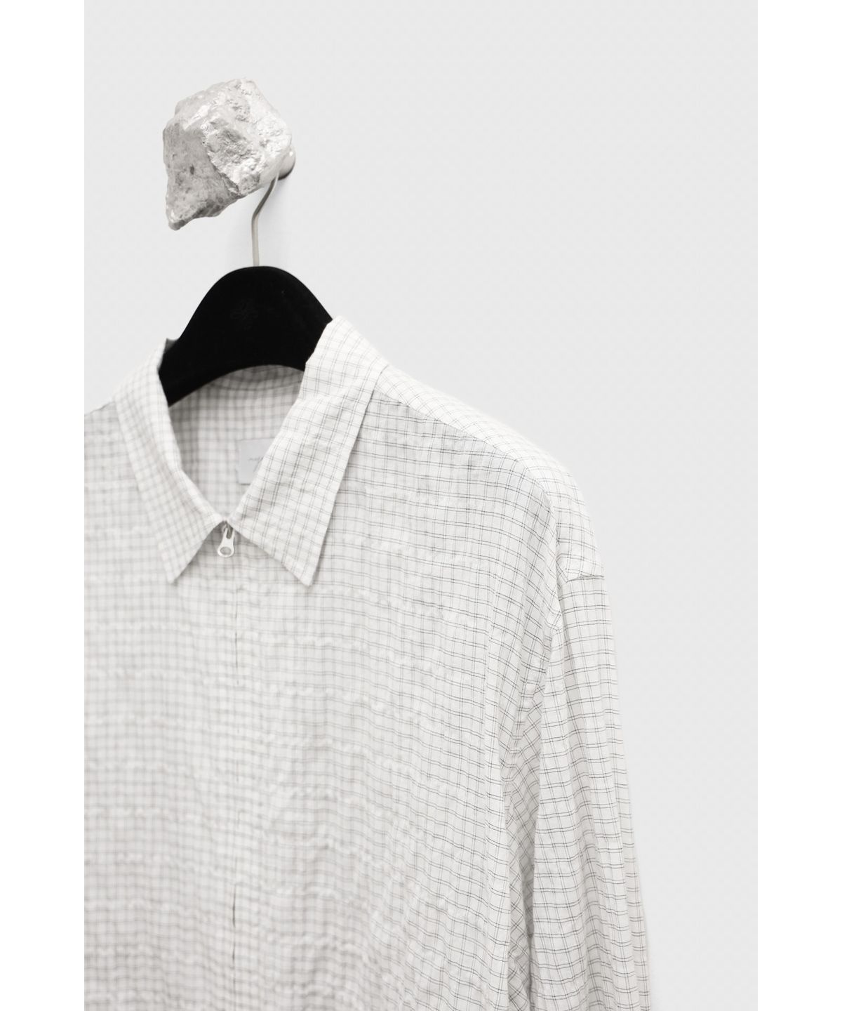 유스(YOUTH) Zipped Shirt - Ivory Check