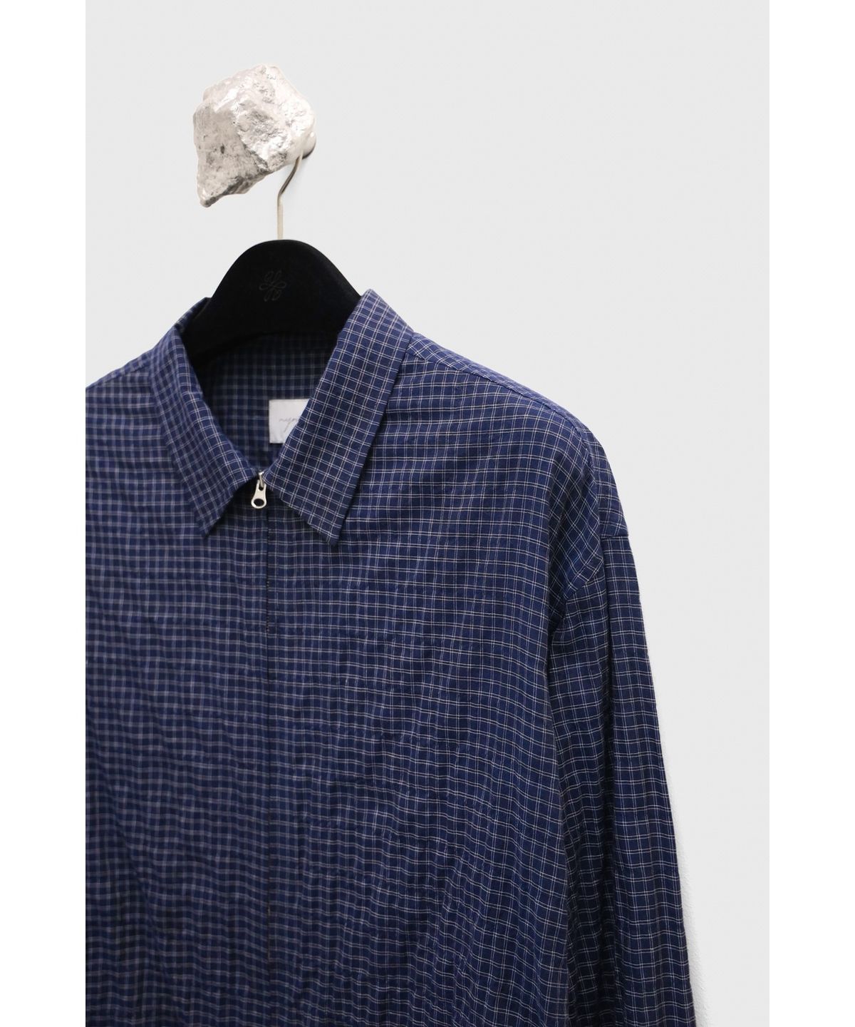 유스(YOUTH) Zipped Shirt - Navy Check