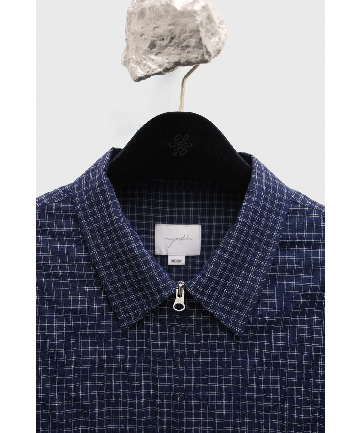 유스(YOUTH) Zipped Shirt - Navy Check