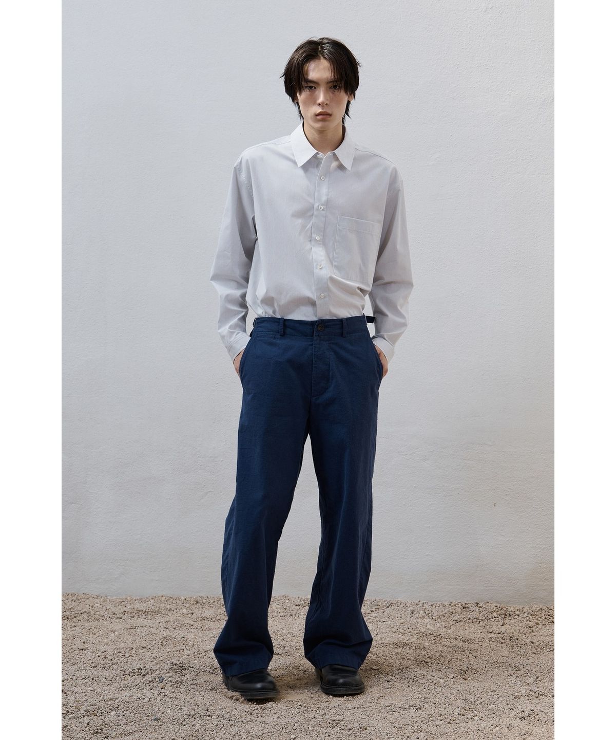 유스(YOUTH) Washed Wide Chino Pants - Black