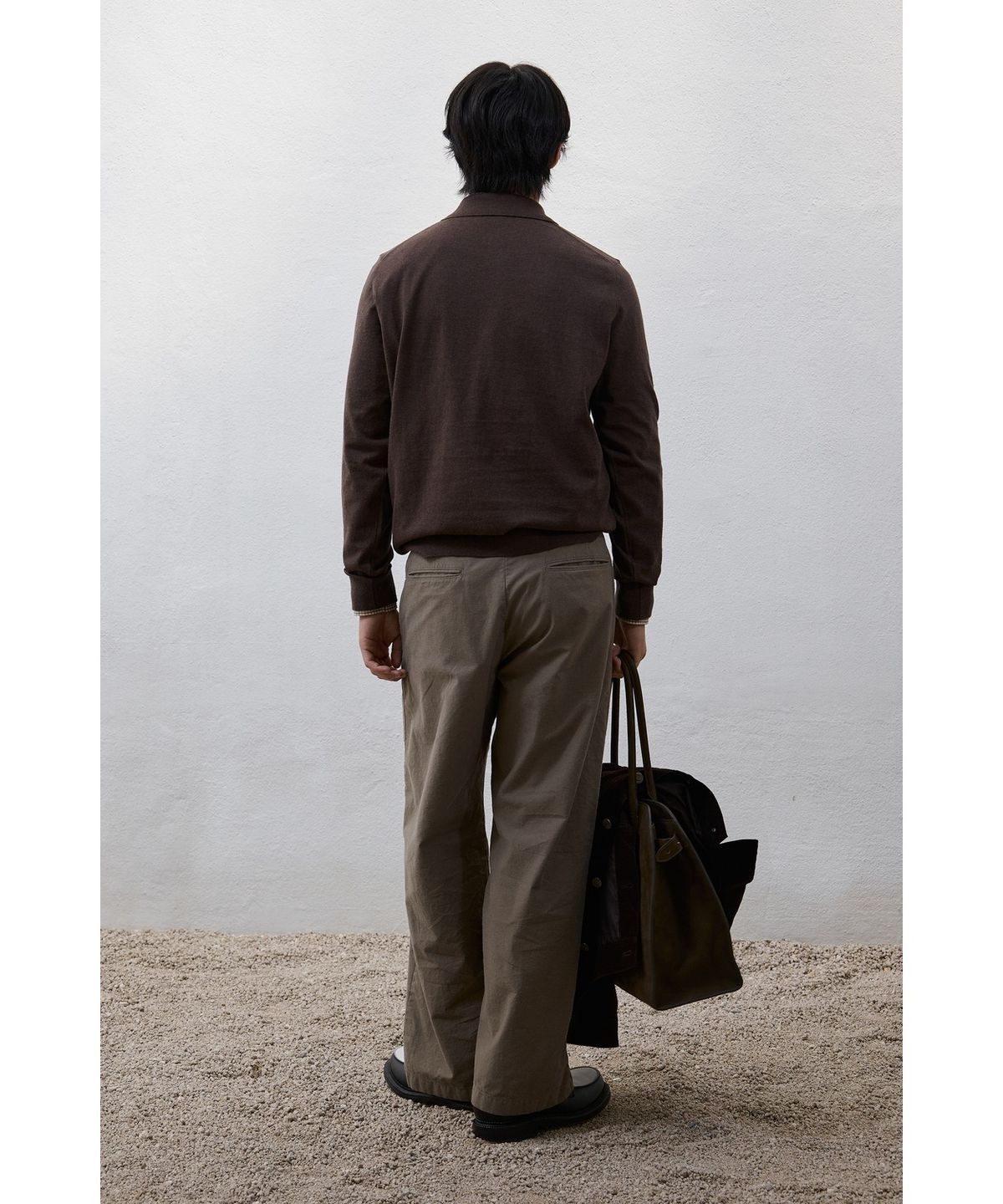 유스(YOUTH) Washed Wide Chino Pants - Black