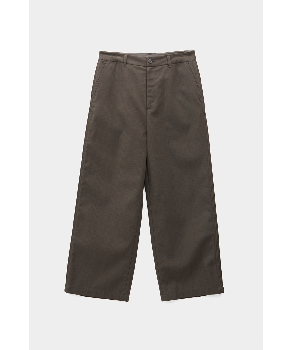 유스(YOUTH) Double Trimming Wide Pants - Brown Check