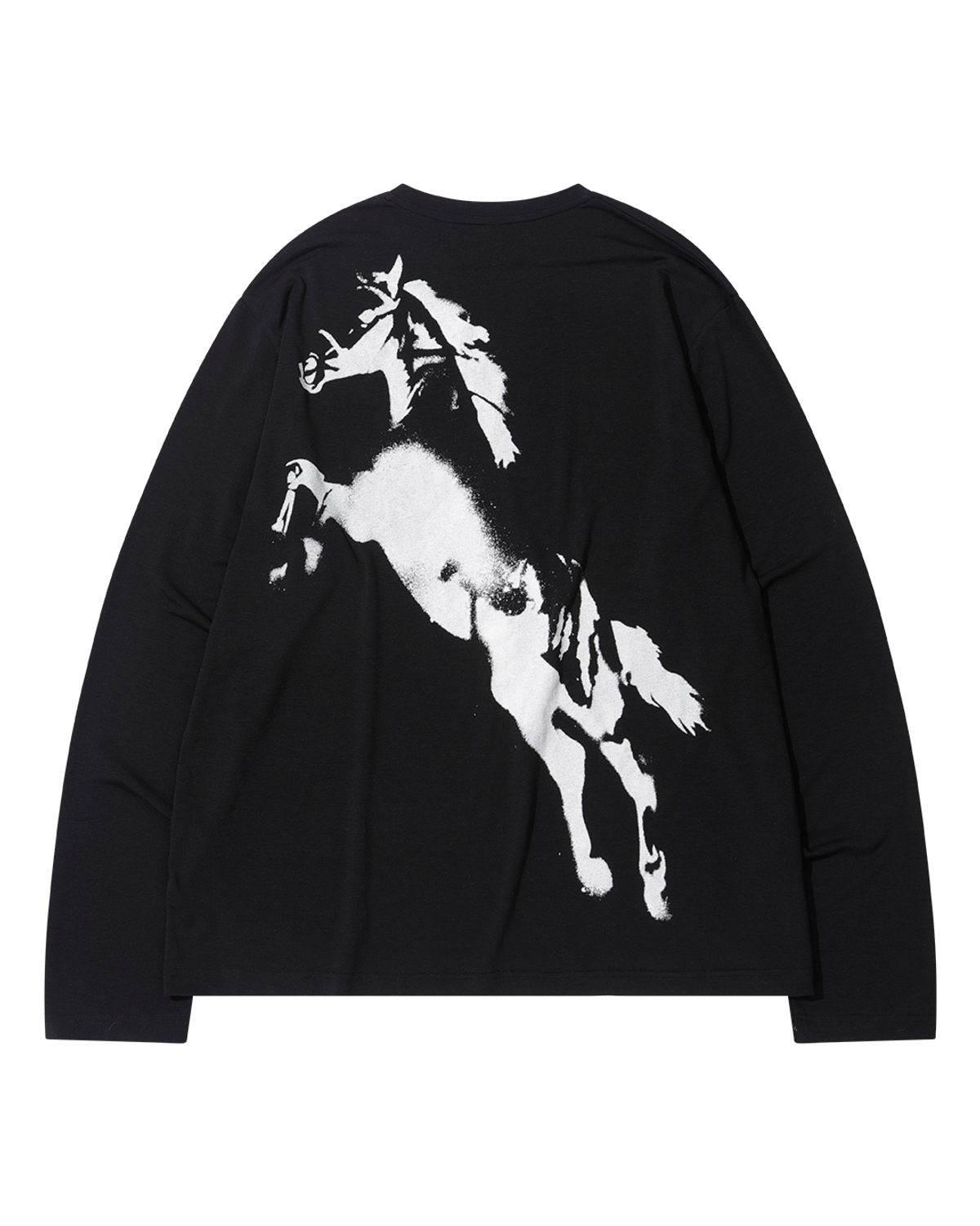 더뮤지엄비지터(THEMUSEUMVISITOR) HORSE PRINTED LONG SLEEVE (BLACK)