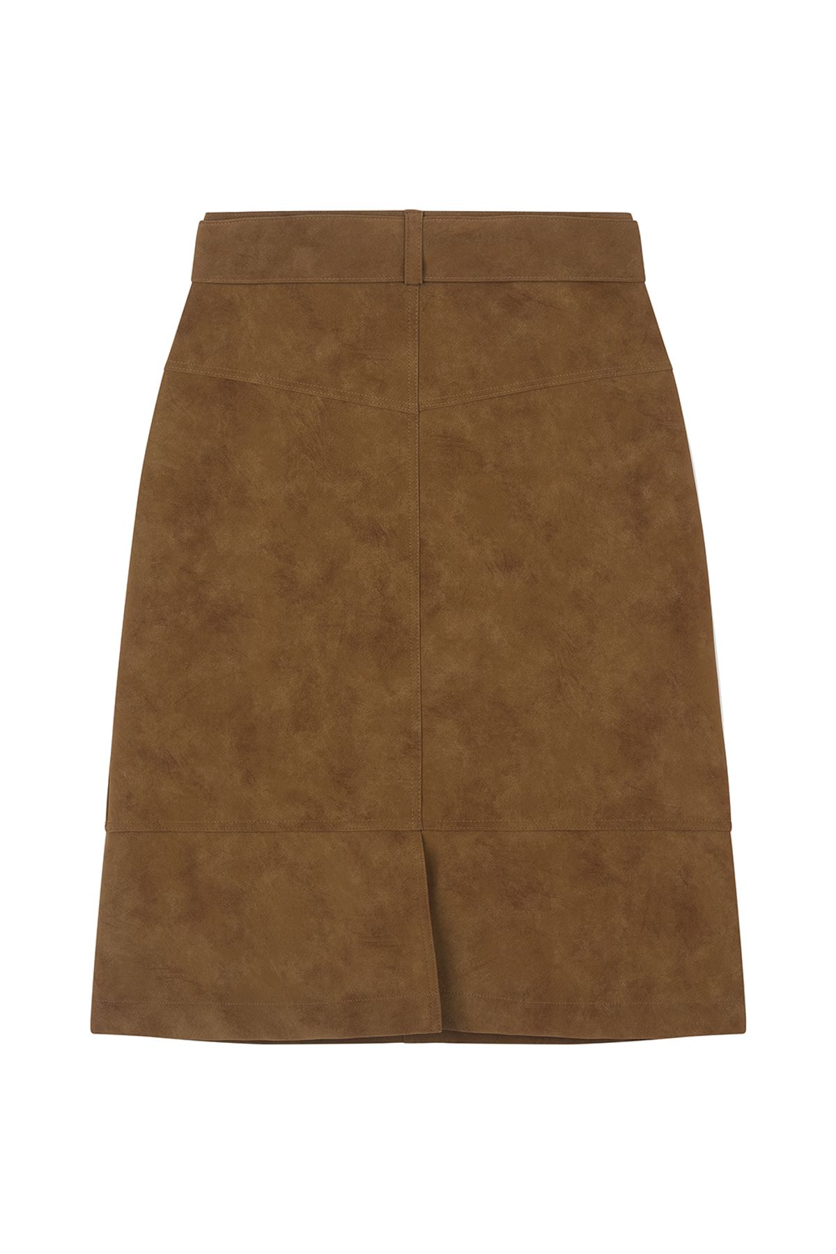 미드앤로우(MIDNLOW) Belted Leather Skirt