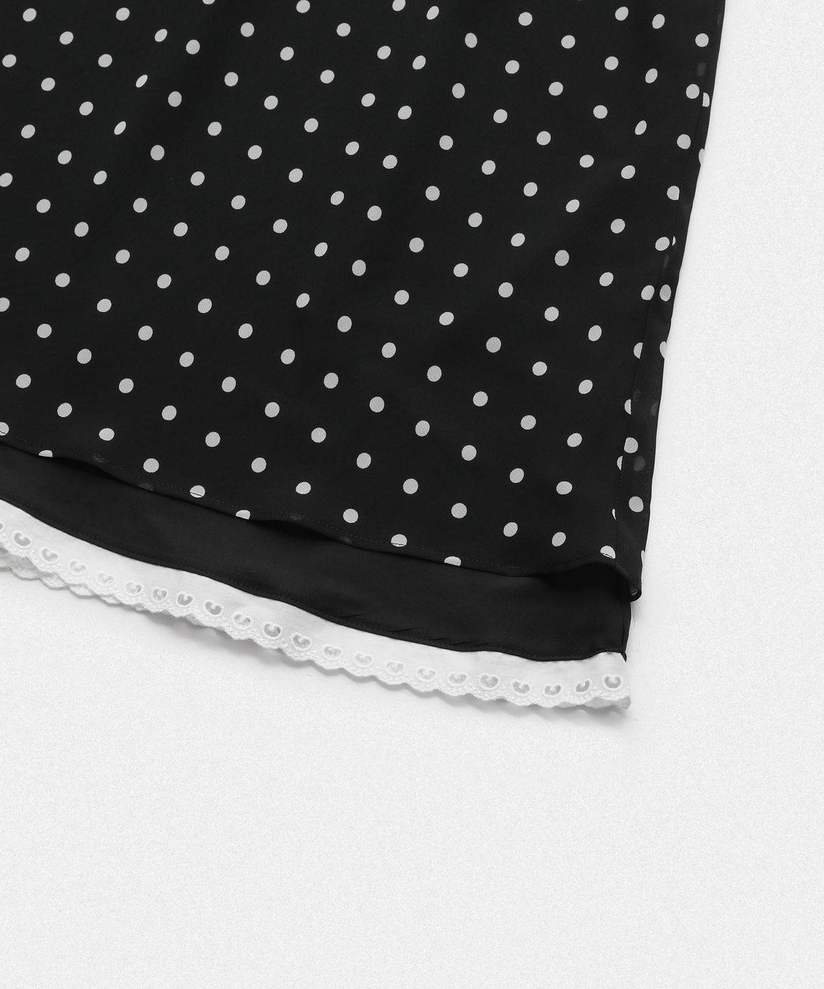 쎄미(SSEMI) CHIFFON DOT MIDI SKIRT(BK)