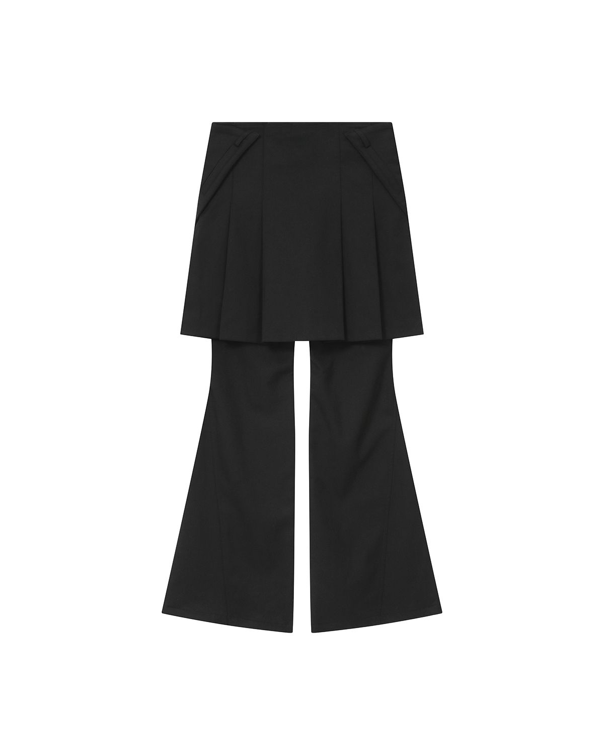 MUSINSA | MISEKI SEOUL Pleats midi skirt pants SET BLACK