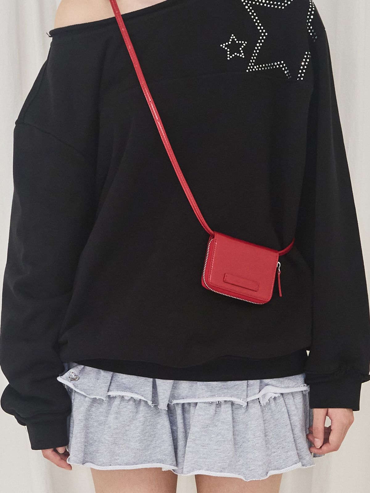 알키알카(ALKI ALKA) Zip Cross Wallet (Red)