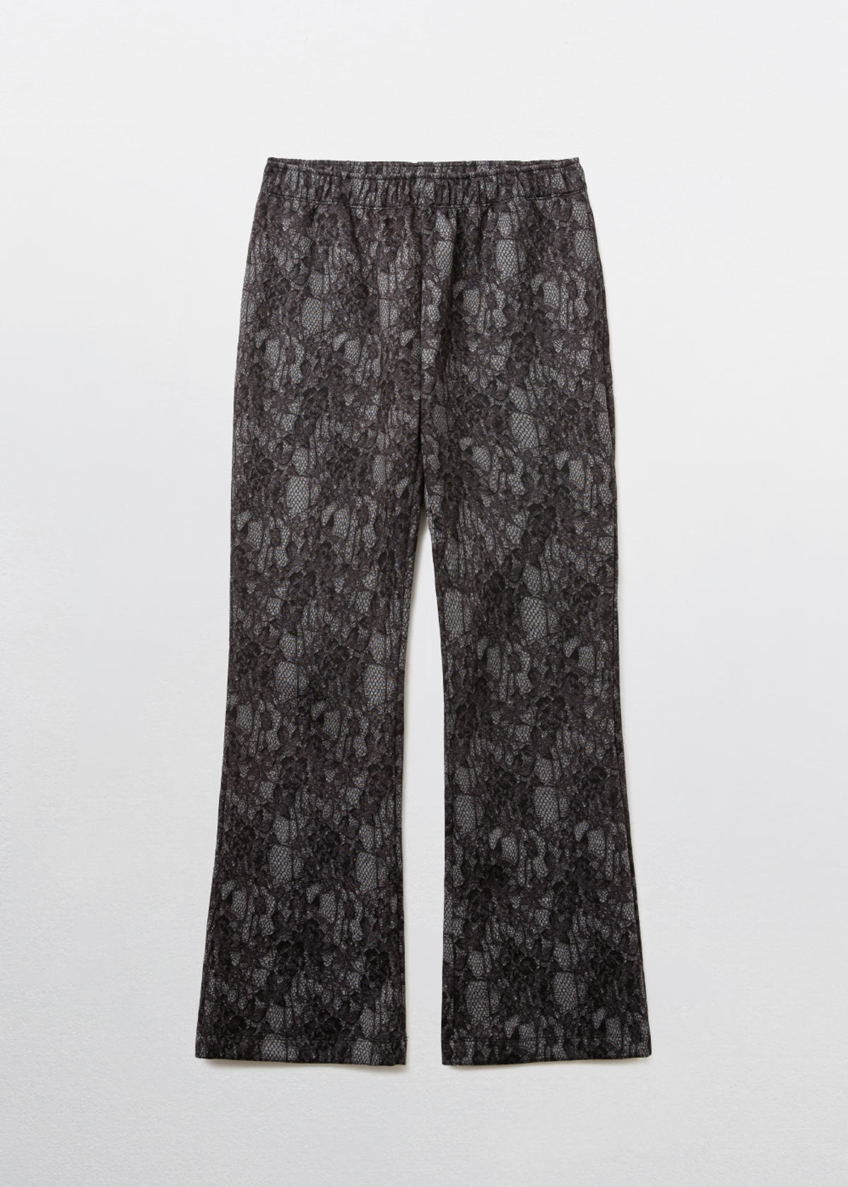 피브스피브스(PEEVES PEEVES) Scanned Lace Boots-Cut Pants / Black