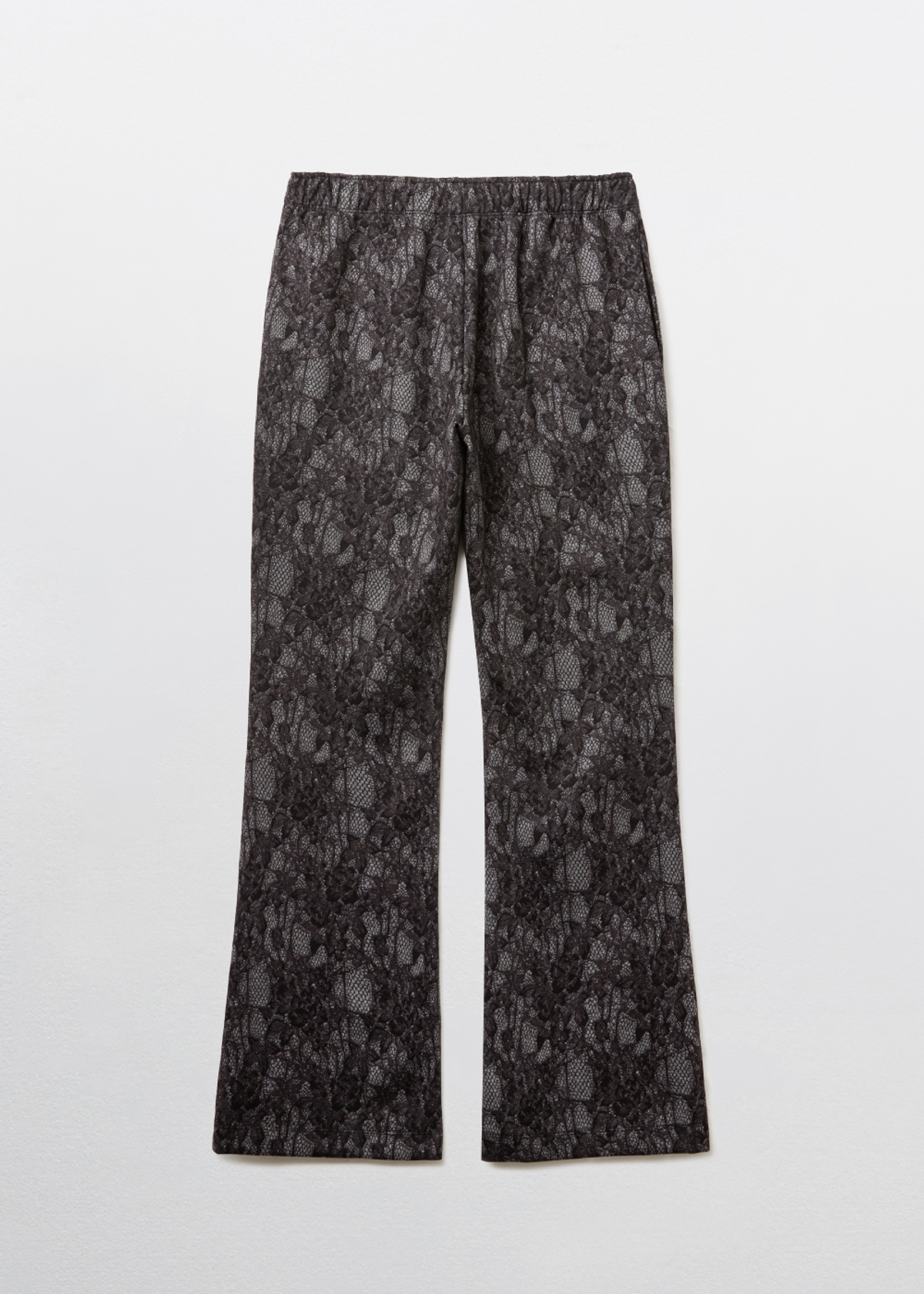 피브스피브스(PEEVES PEEVES) Scanned Lace Boots-Cut Pants / Black