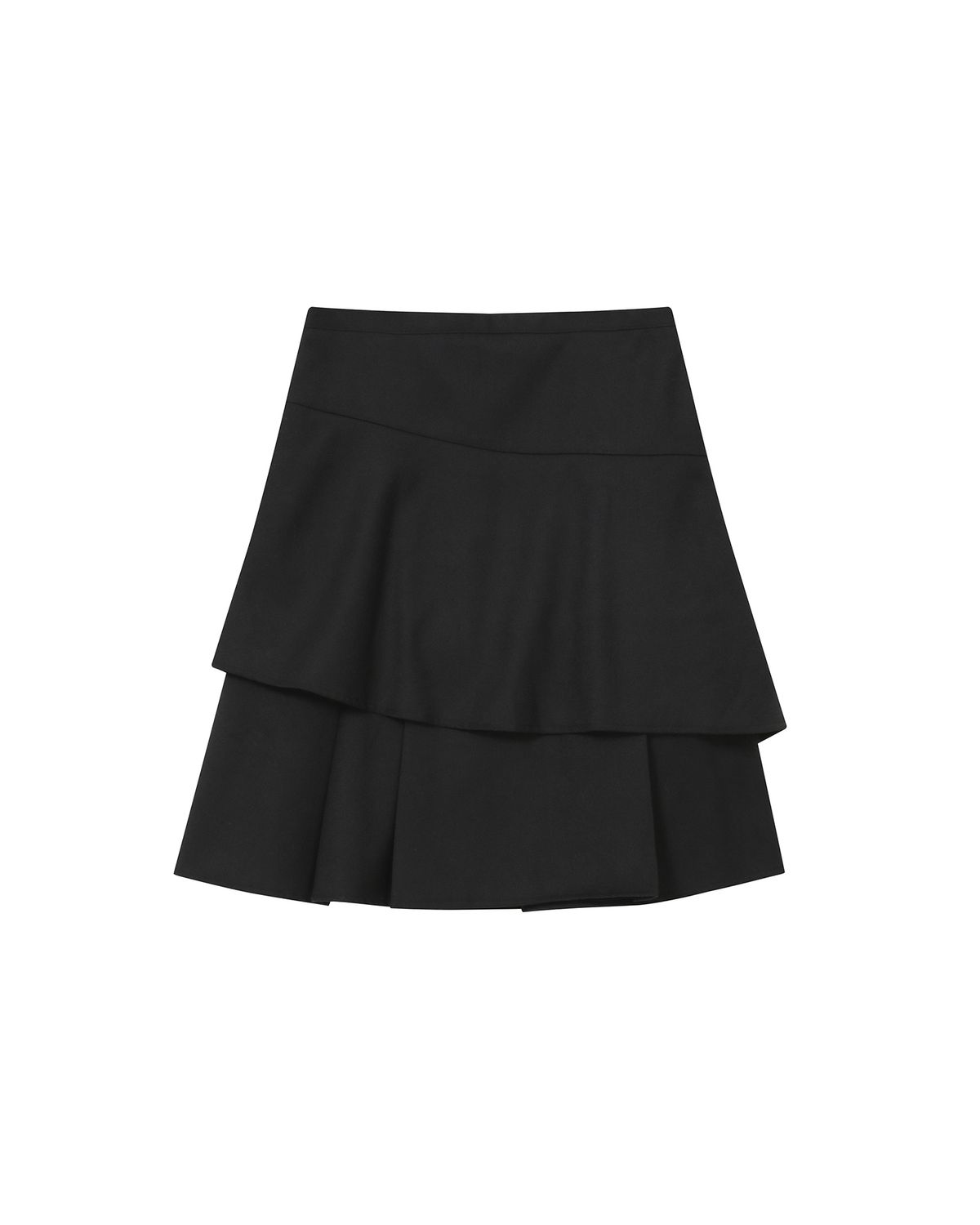 미세키서울(MISEKI SEOUL) Sei layered midi Skirt BLACK
