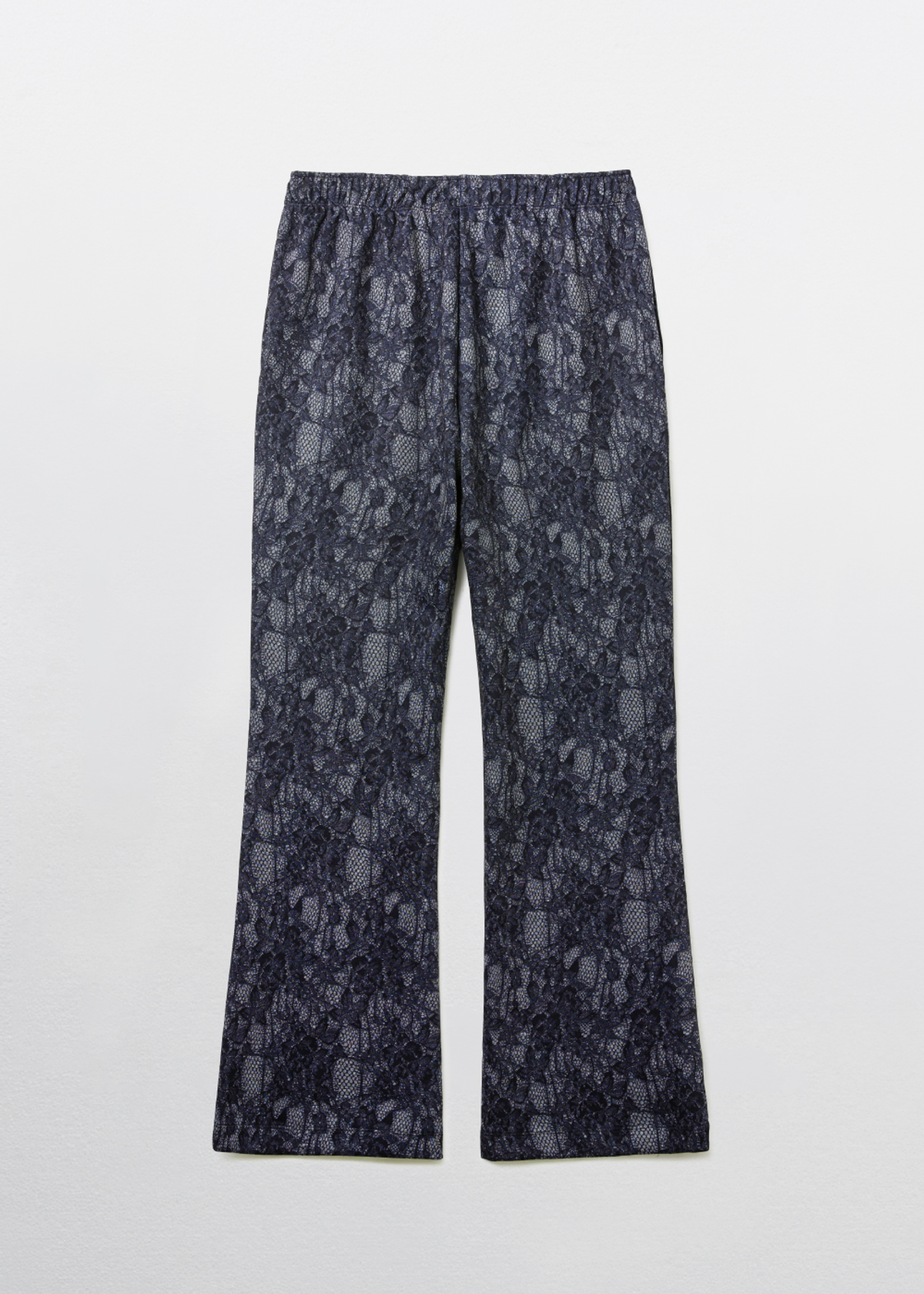 피브스피브스(PEEVES PEEVES) Scanned Lace Boots-Cut Pants / Navy