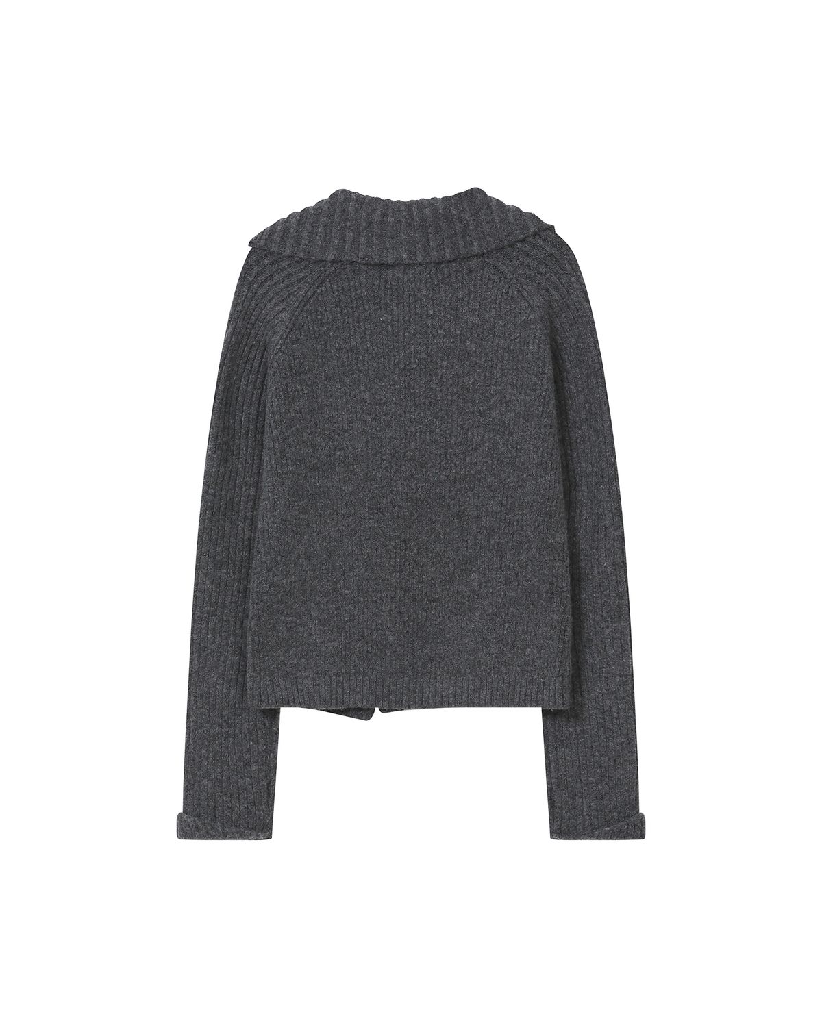 미세키서울(MISEKI SEOUL) Diagonal button ribbed knit GREY