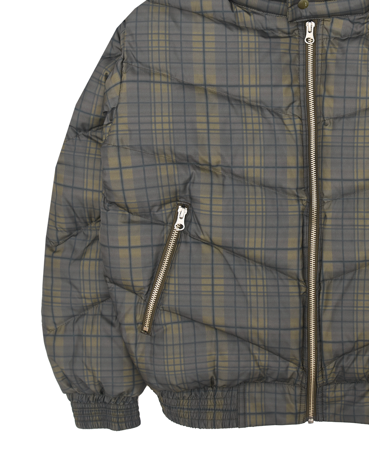 더뮤지엄비지터(THEMUSEUMVISITOR) CHECK DUCK DOWN JACKET (KHAKI)