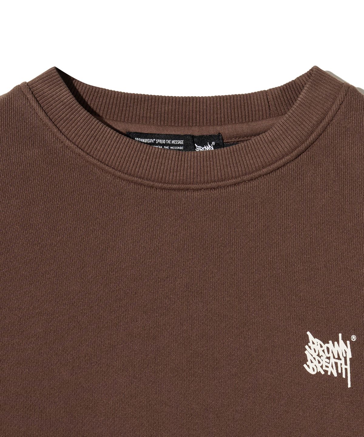 브라운브레스 키즈(BROWNBREATH KIDS) KIDS TAG PIGMENT CREWNECK - BROWN