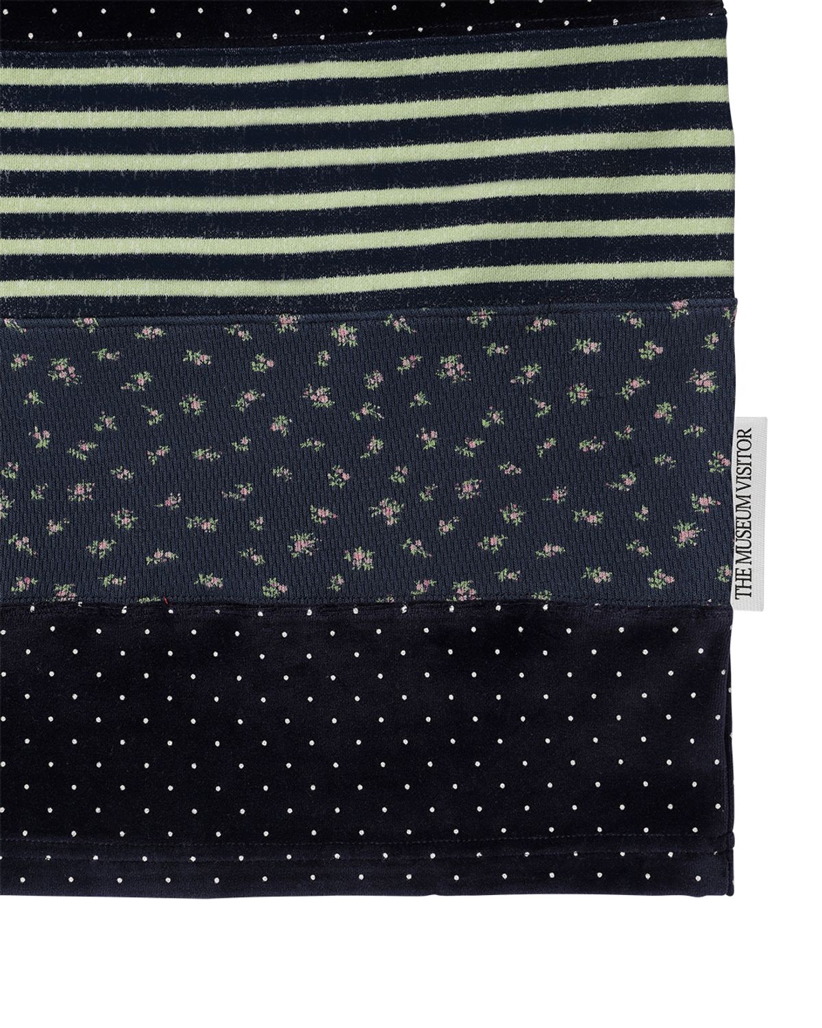 더뮤지엄비지터(THEMUSEUMVISITOR) STRIPE PATCHWORK PK LONG SLEEVE (NAVY)