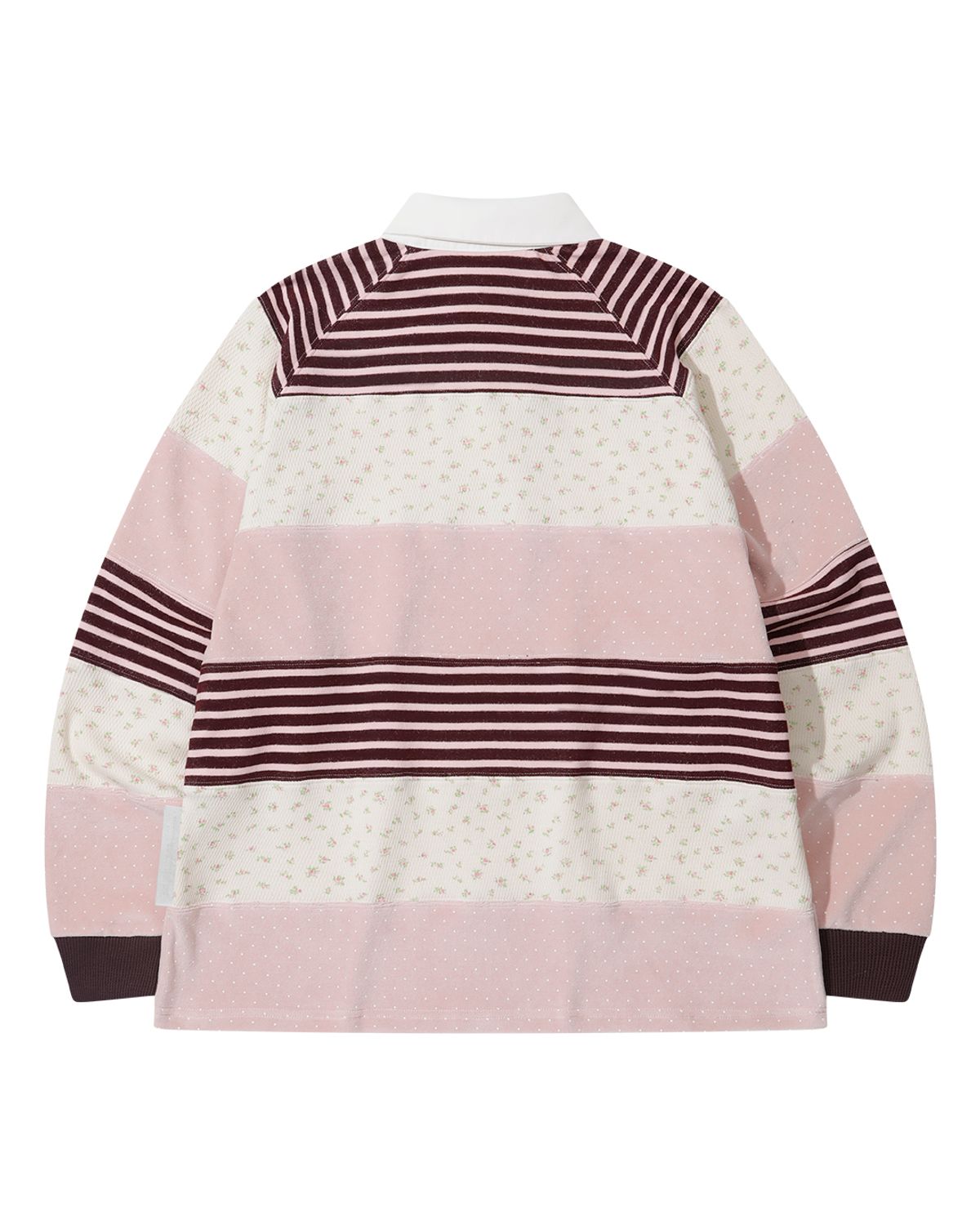 더뮤지엄비지터(THEMUSEUMVISITOR) STRIPE PATCHWORK PK LONG SLEEVE (PINK)