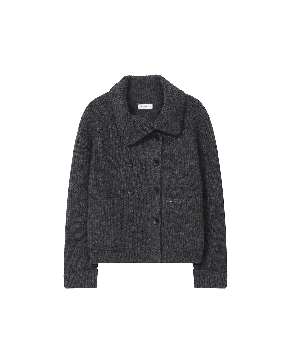 미세키서울(MISEKI SEOUL) Double button bold knit CHARCOAL