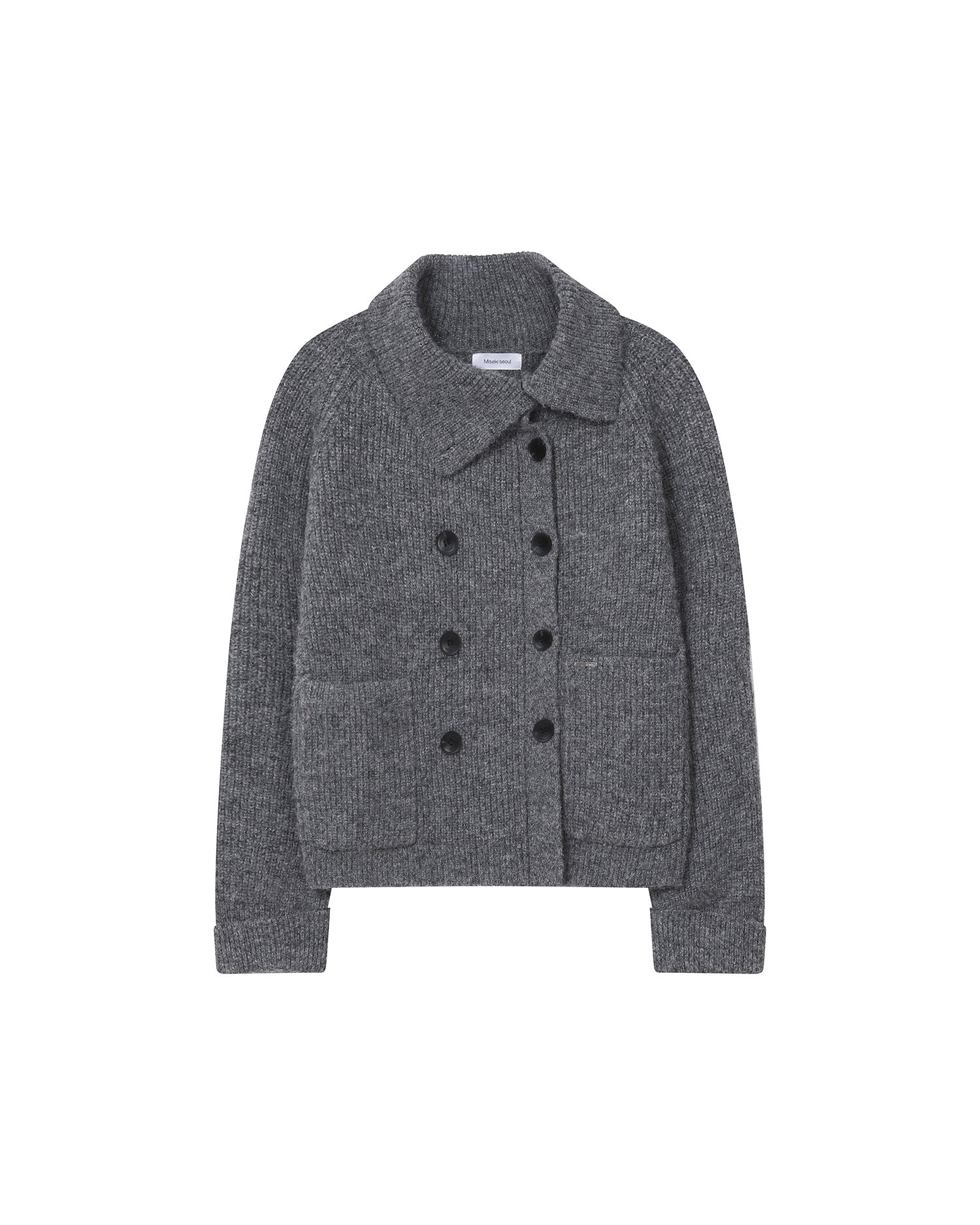 MUSINSA公式 | MISEKI SEOUL Double button bold knit GREY